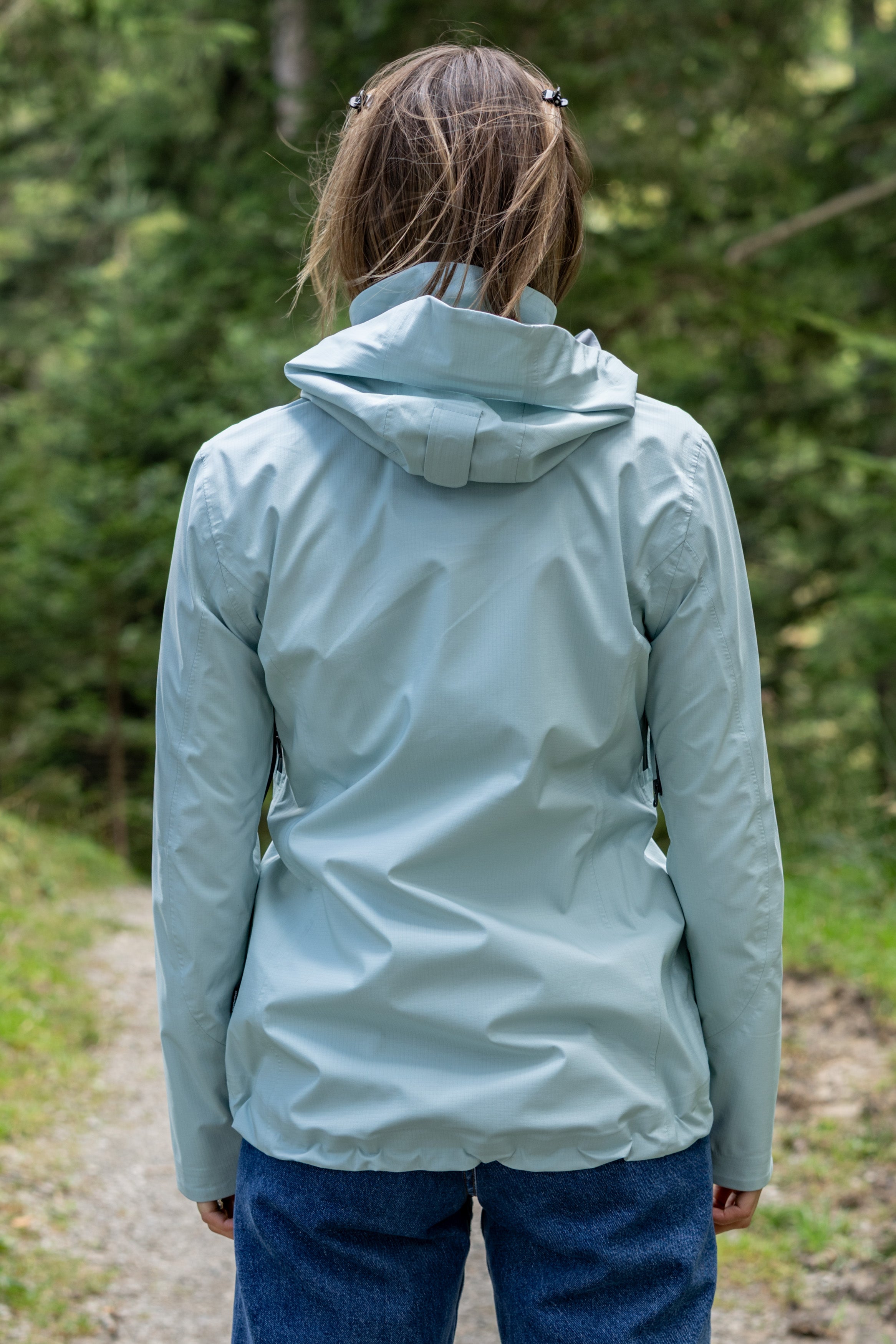 Women's 3-layer rain jacket Dora blue haze