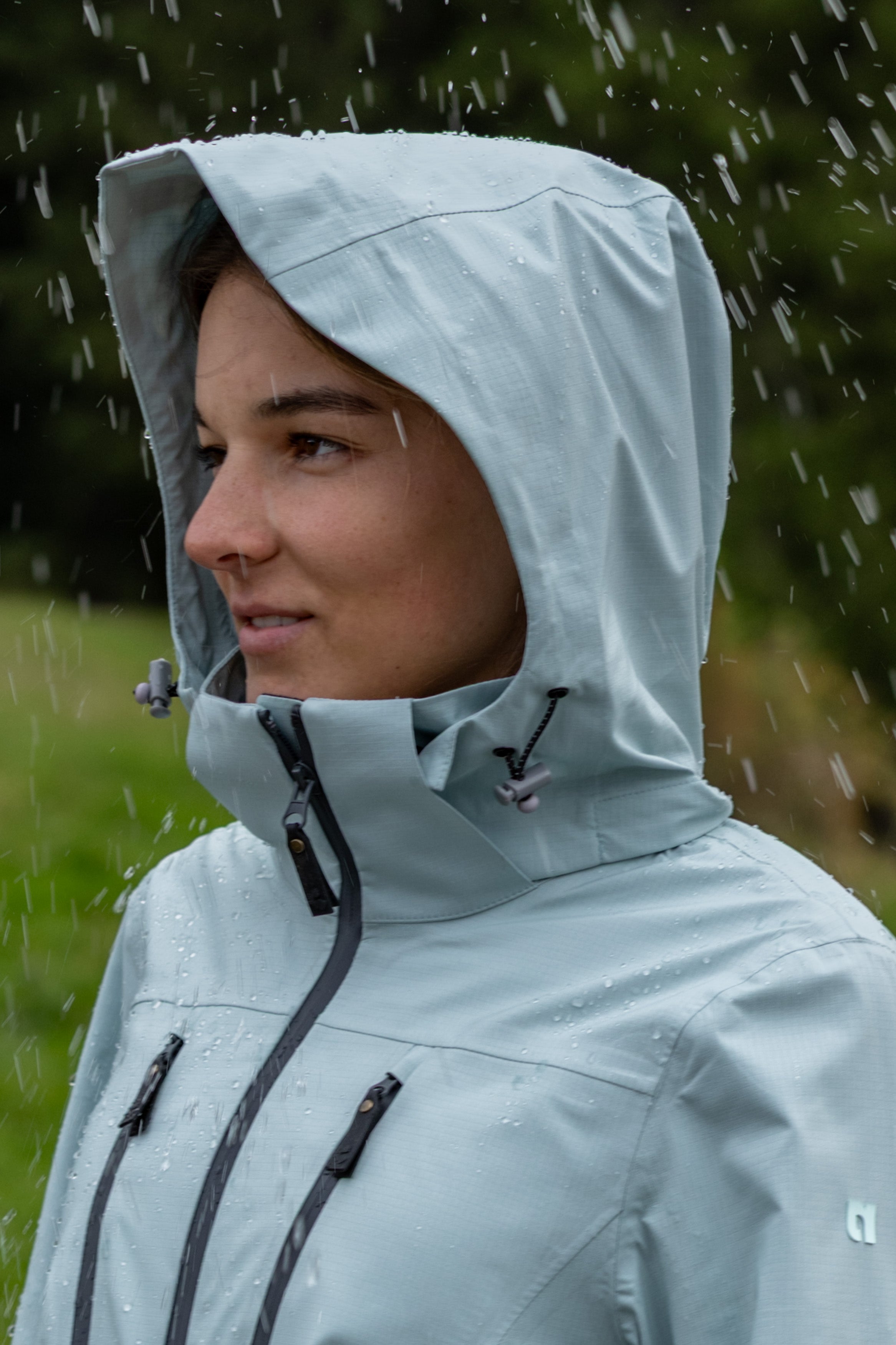 Women's 3-layer rain jacket Dora blue haze
