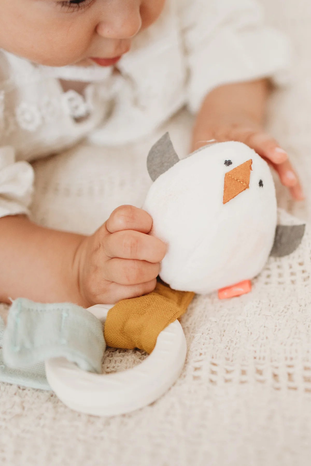 Beissring mit Rassel Vogel