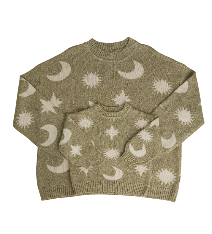 Cozmo Matcha Moon & Stars Sweater Matcha