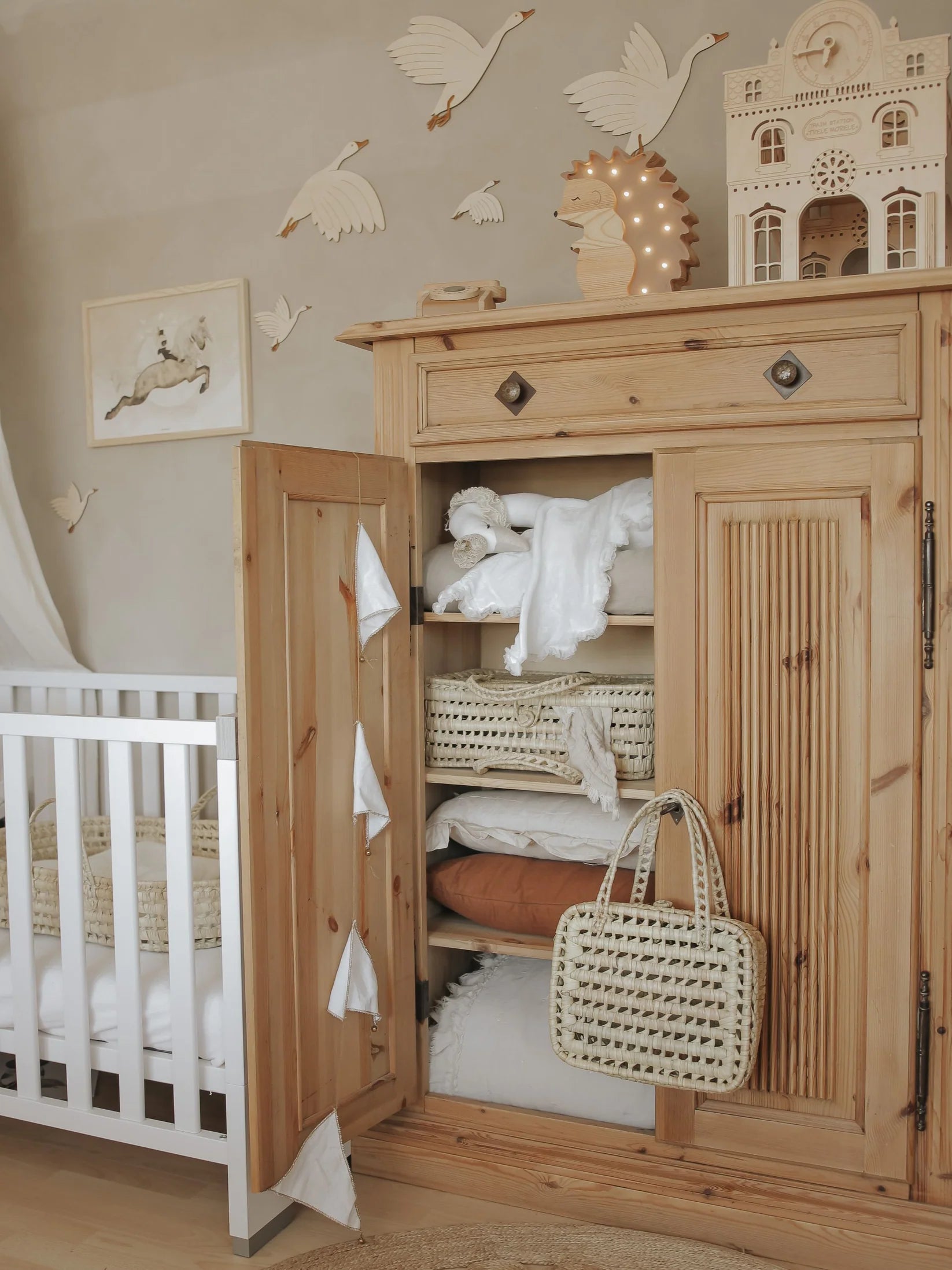 Large woven suitcase