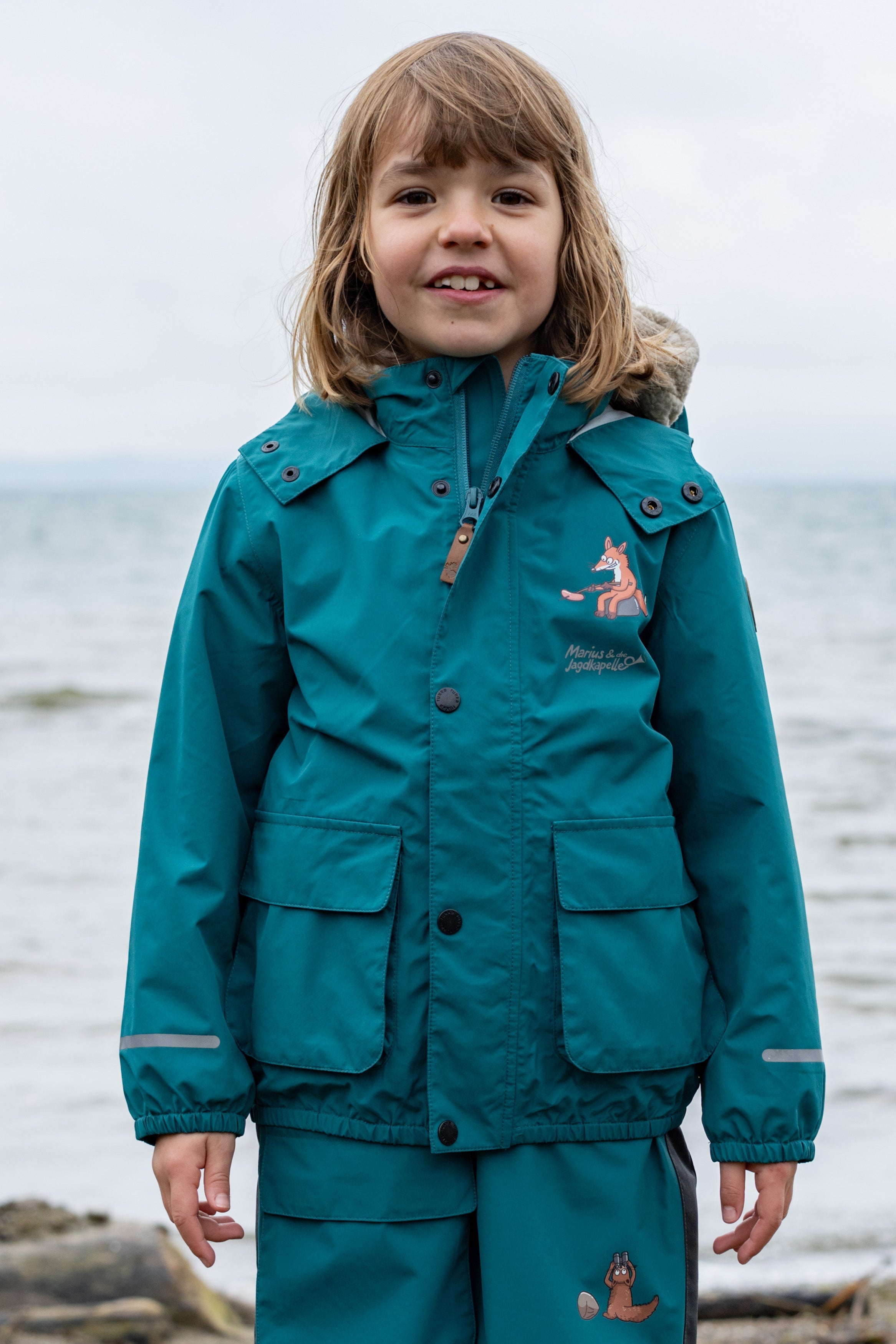 Marius Veste de pluie pour enfants shaded spruce
