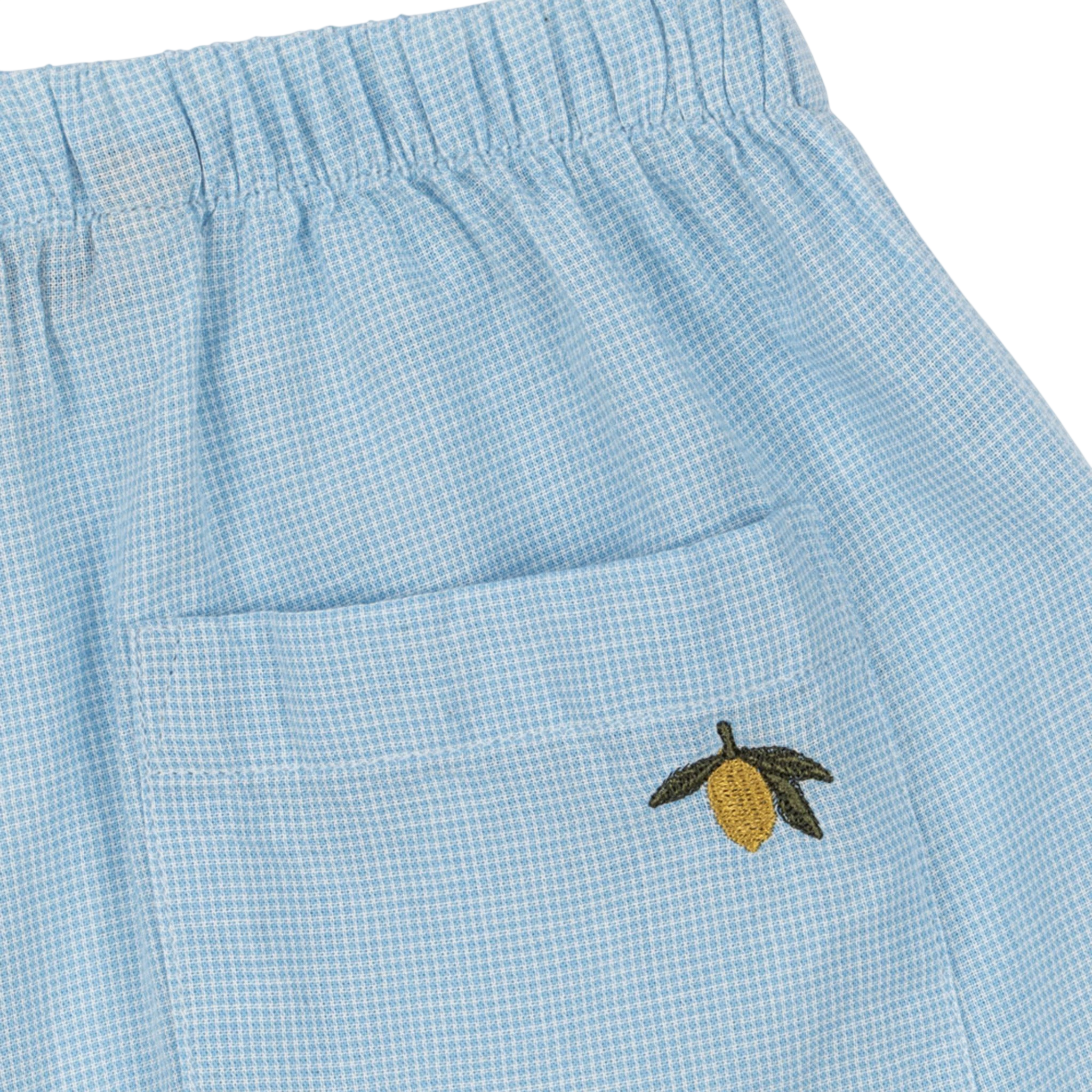 FRAN SHORTS GOTS BLUE CHECK