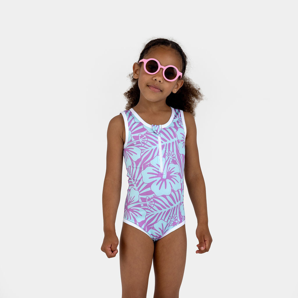 UV50+ MAILLOT DE BAIN VIOLET HIBISCUS