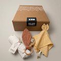 Coffret cadeau naissance Ocre avec bon d'achat