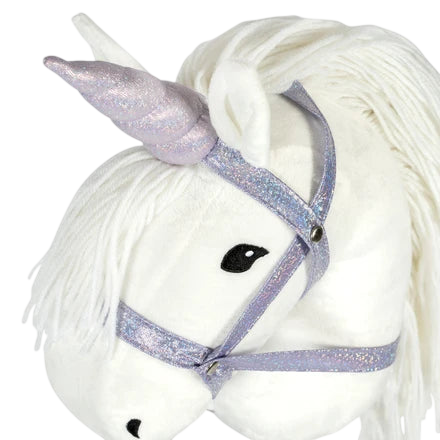 Horn and halter for hobbyhorse Purple glitter