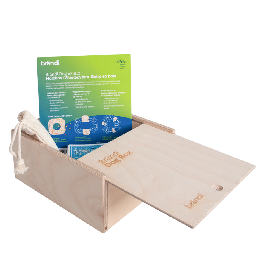 Boîte en bois Dog pour 3, 4 et 6 joueurs