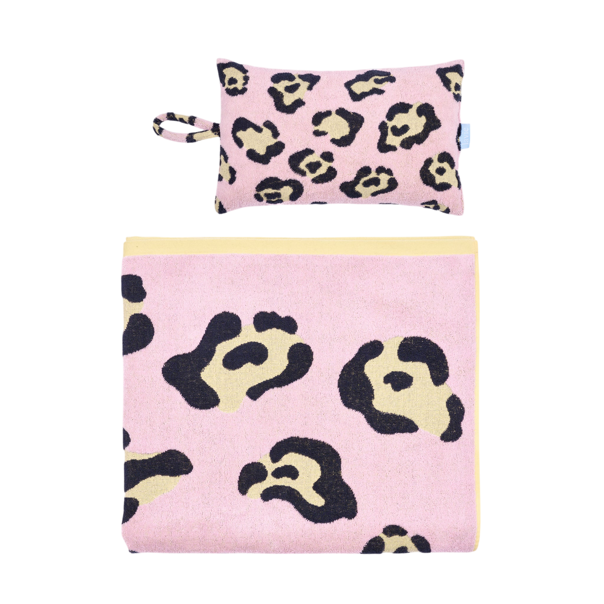 Strandtuch und -kissen Set Emma lemonade/indigo/pink