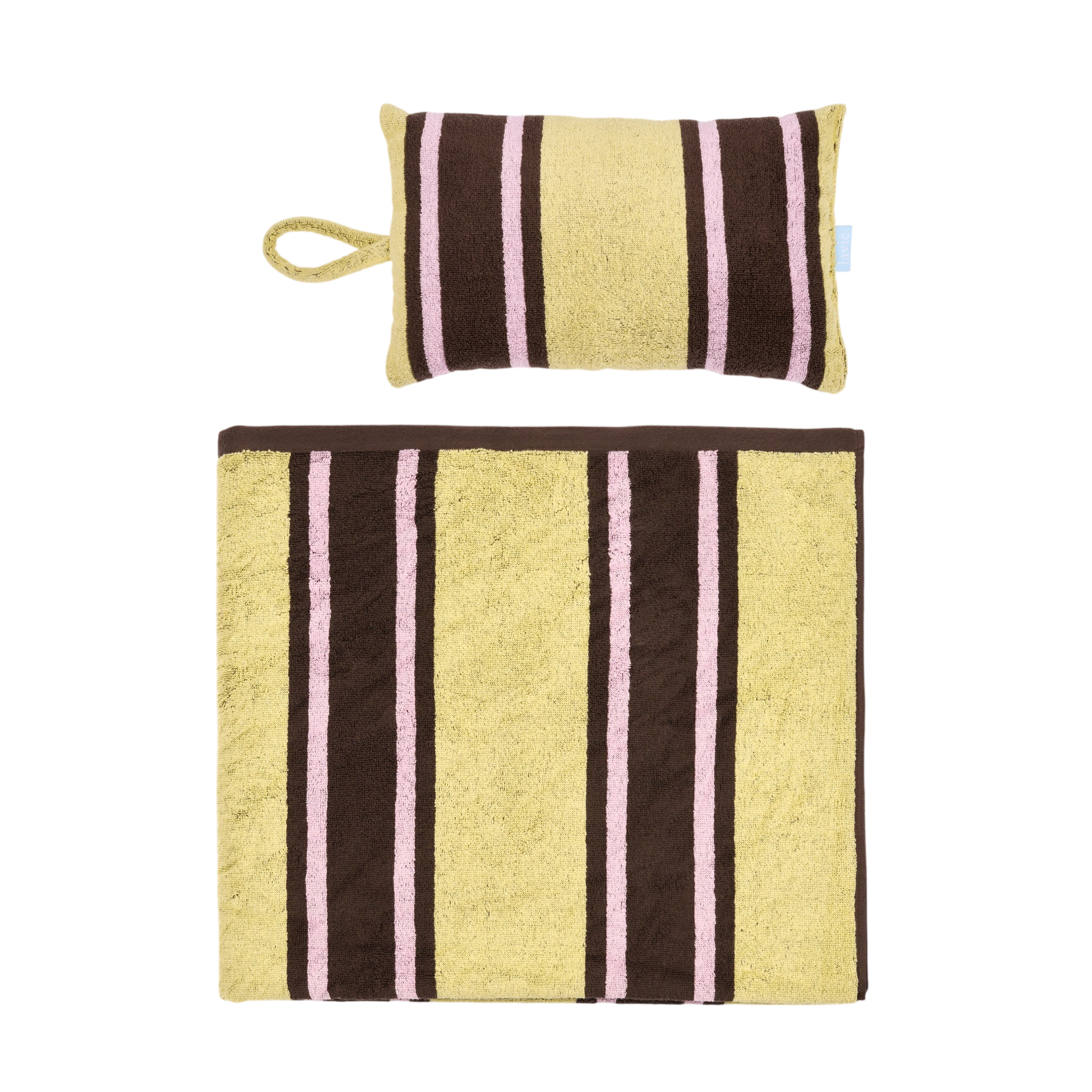 Strandtuch und -kissen Set Ada lemonade/pink/coffee