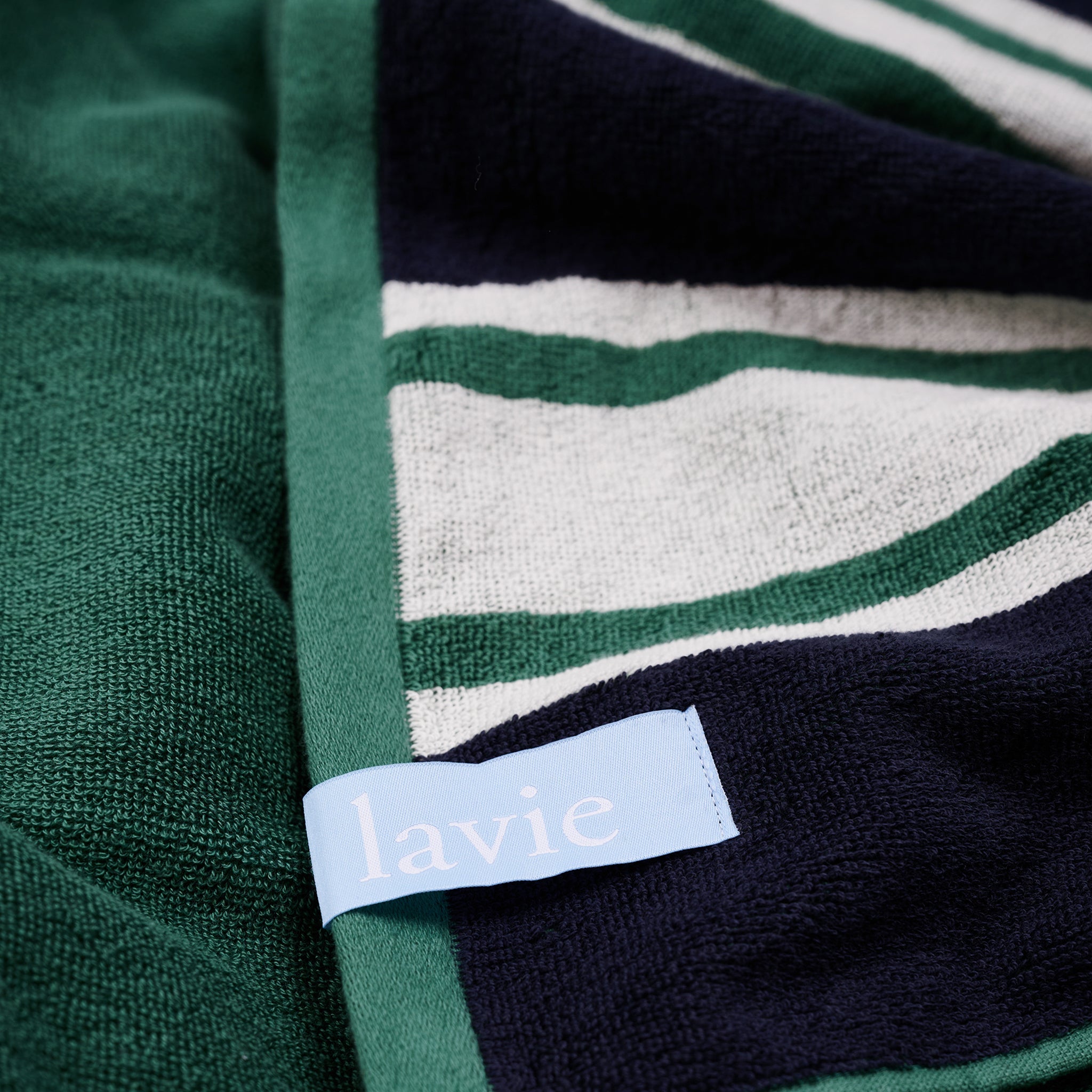 Serviette de plage Ada indigo/jade/undyed
