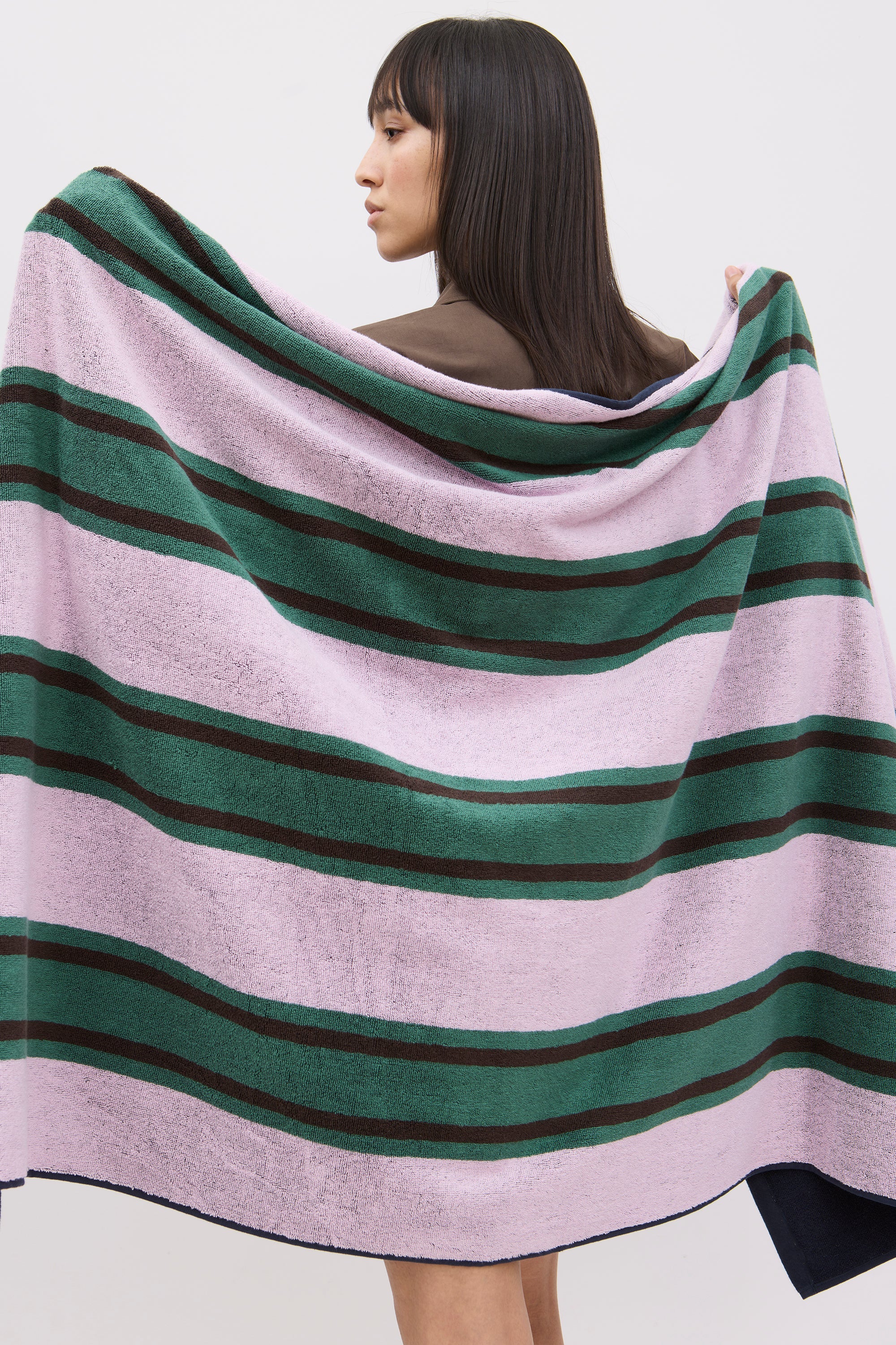 Strandtuch und -kissen Set Ada pink/jade/indigo