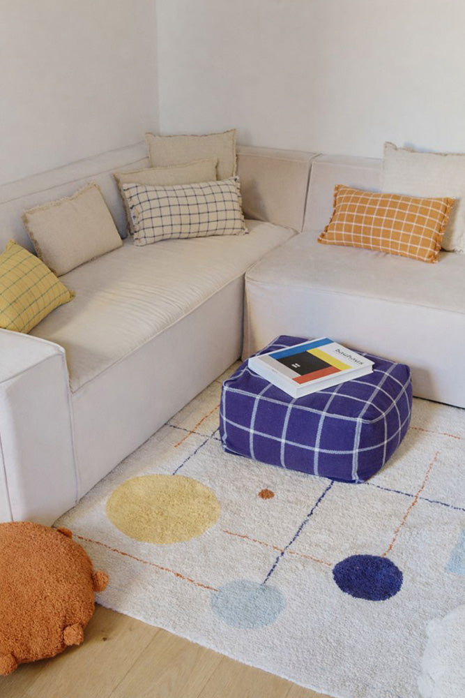 Pouf Geo Block Blau