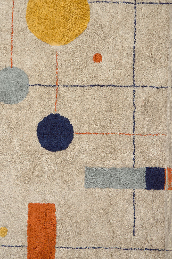 Tapis RugCycled Geometric Shapes Navy, Terrakota, Honig