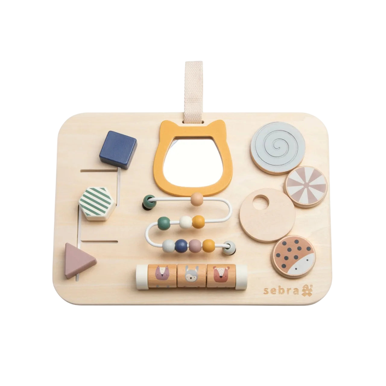 Activity board, colorful wood