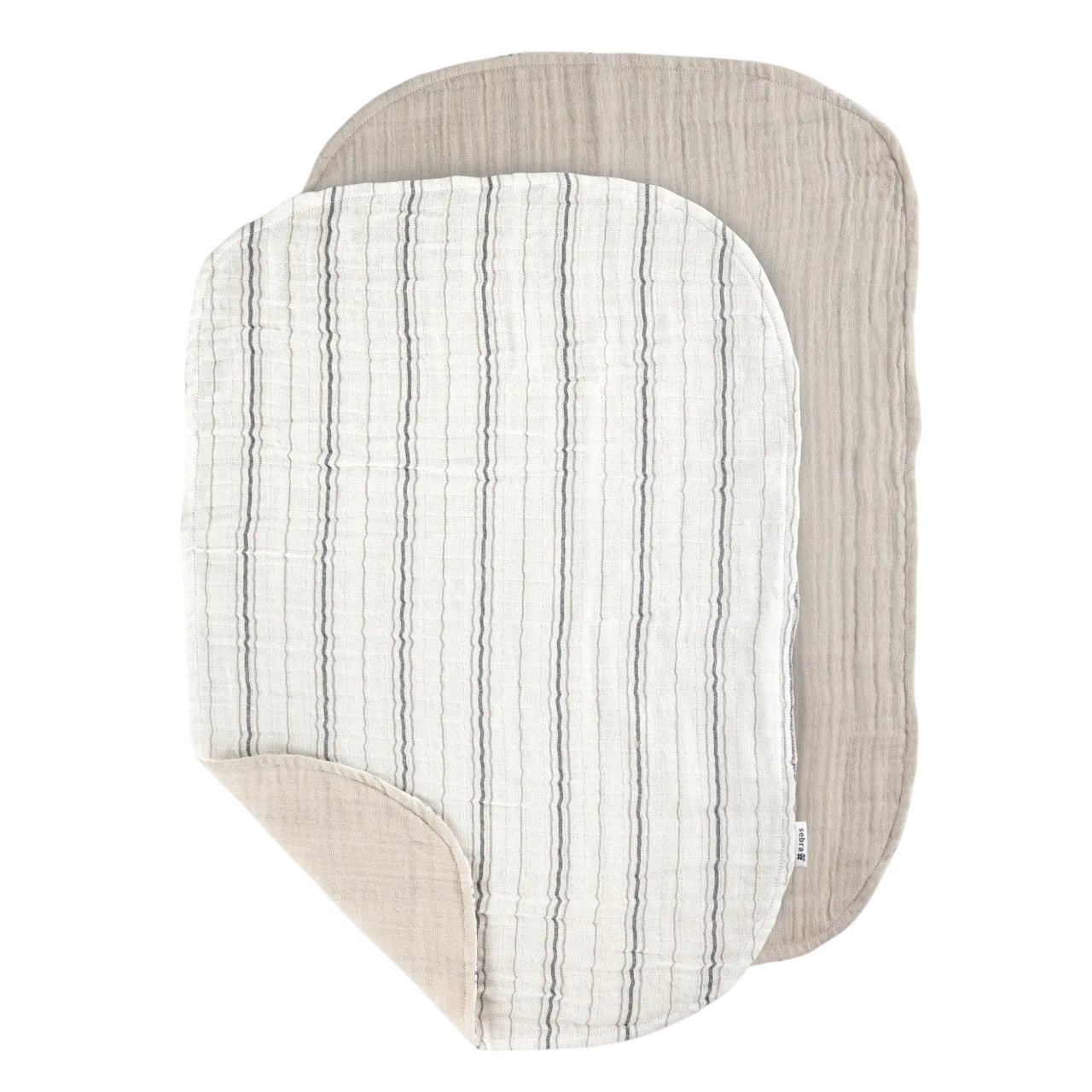 Changing mat 6-ply, print/uni, Muslin, set of 2 Stripe