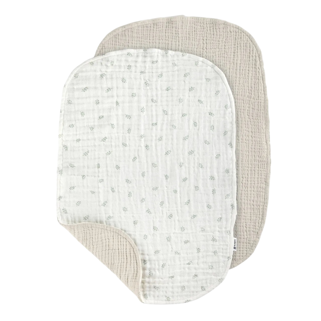 Changing mat 6-ply, print/uni, Muslin, set of 2 Sophora Leaves