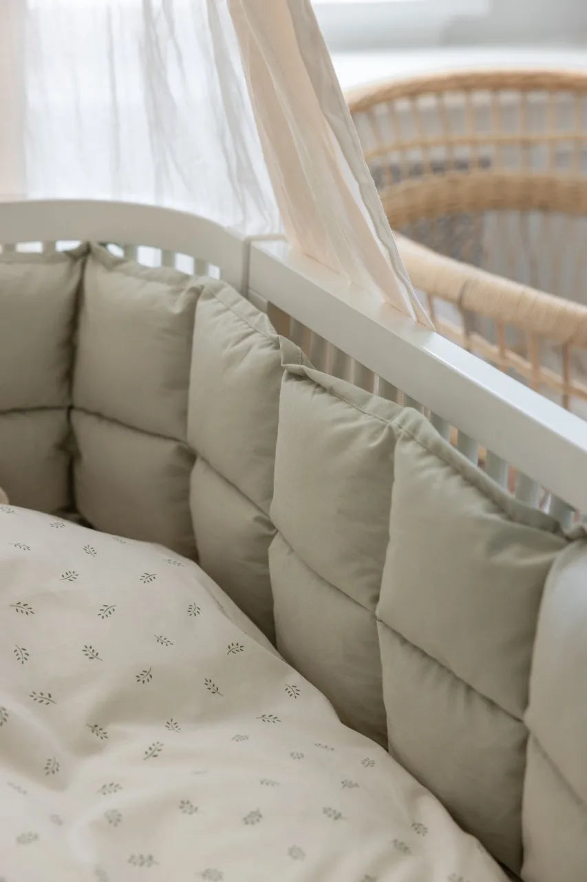 Bed bumper, kapok, uni Mist Green
