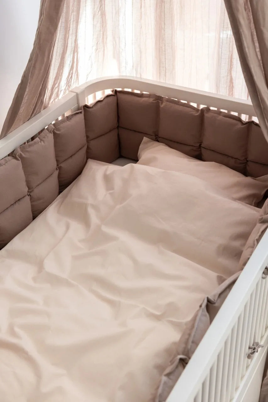 Bed linen, baby, plain Birchbark Rose