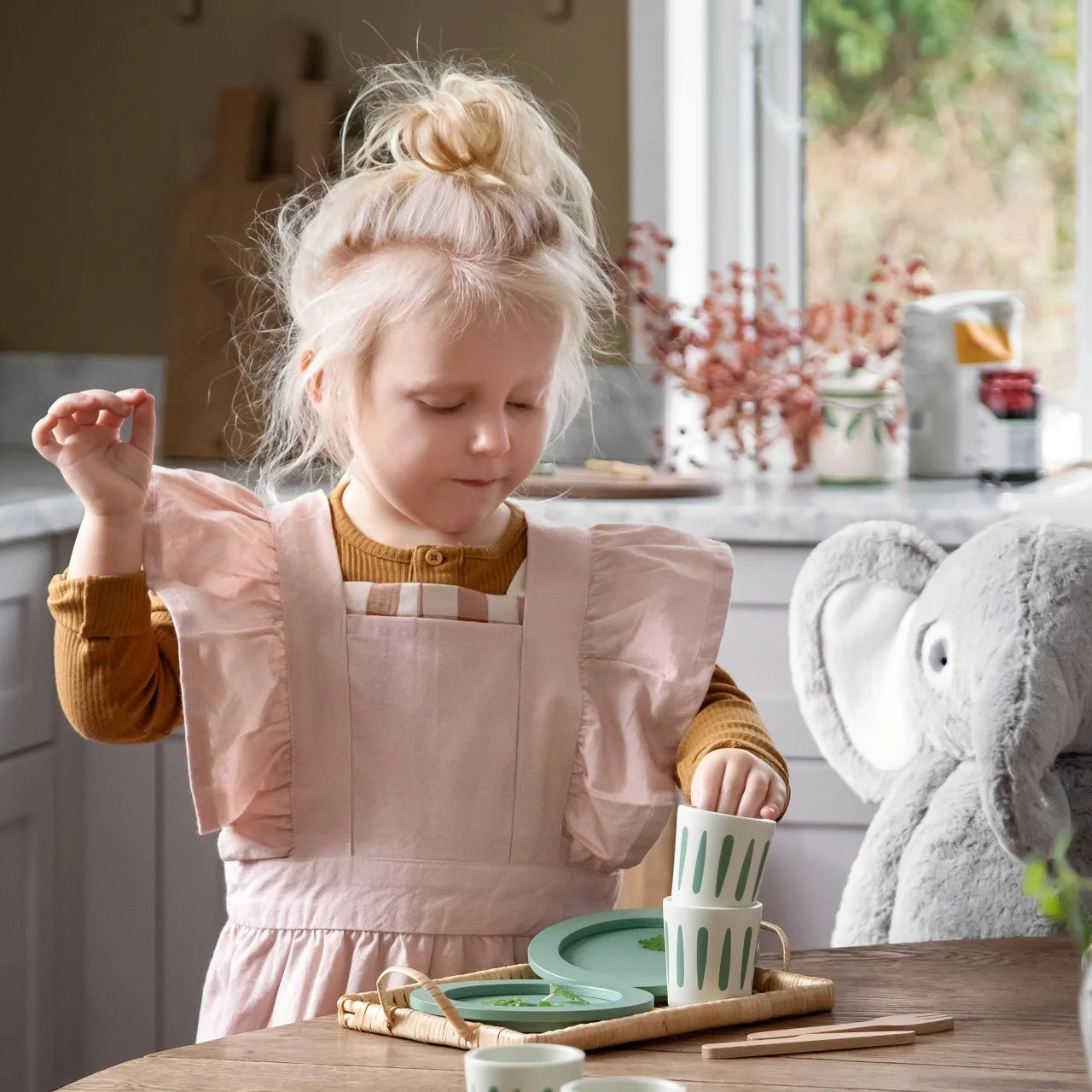 Tablier pour enfants & toque de chef Dusty Pink