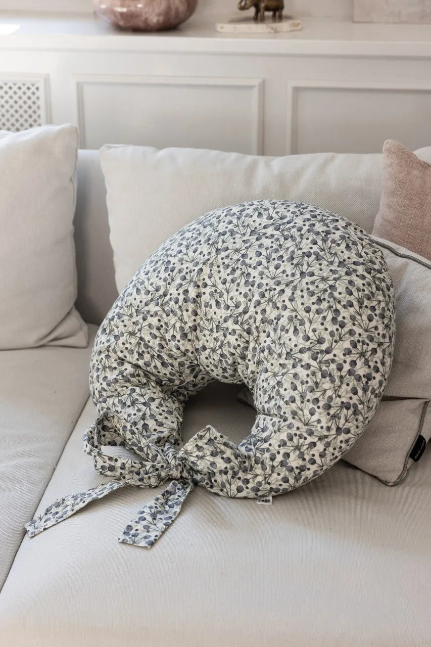 Nursing pillow, organic cotton Blue Olive