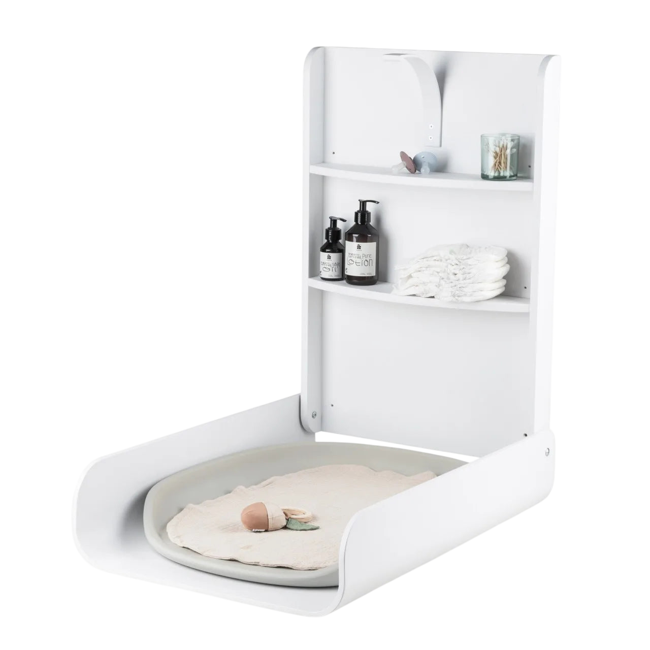 Classic White wall-mounted changing table