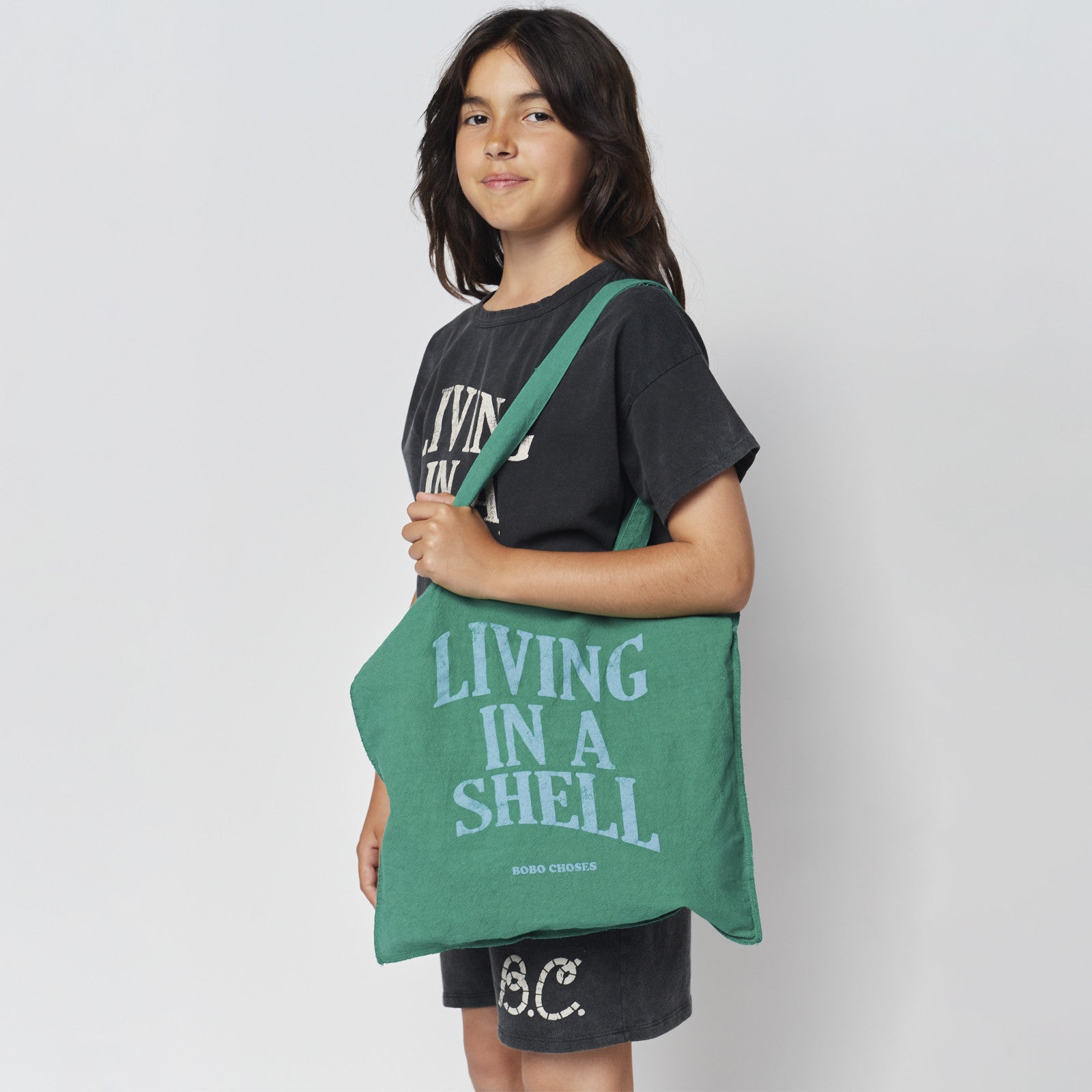 Living in a Shell green bag