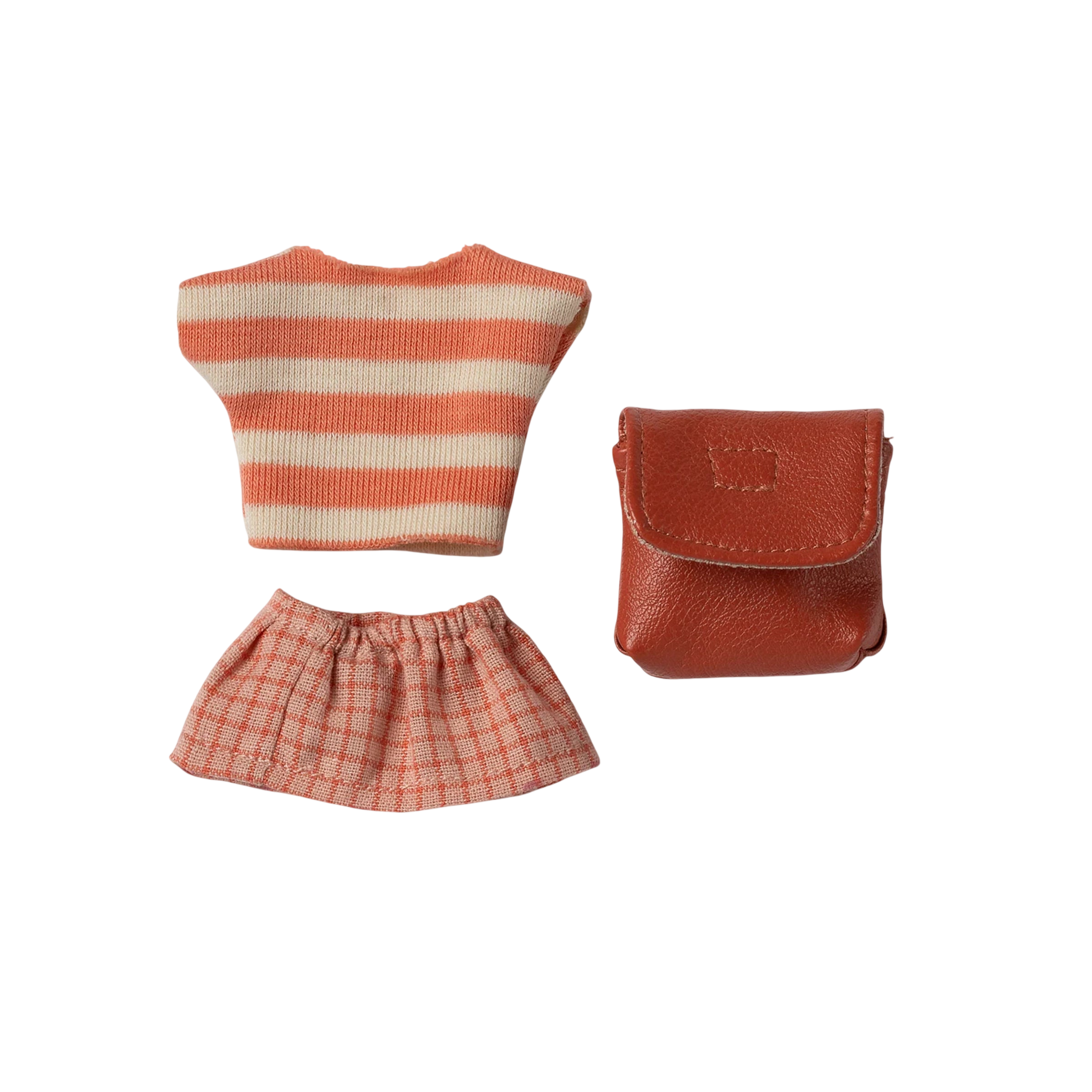 Maileg clothes and bag big sister mouse coral