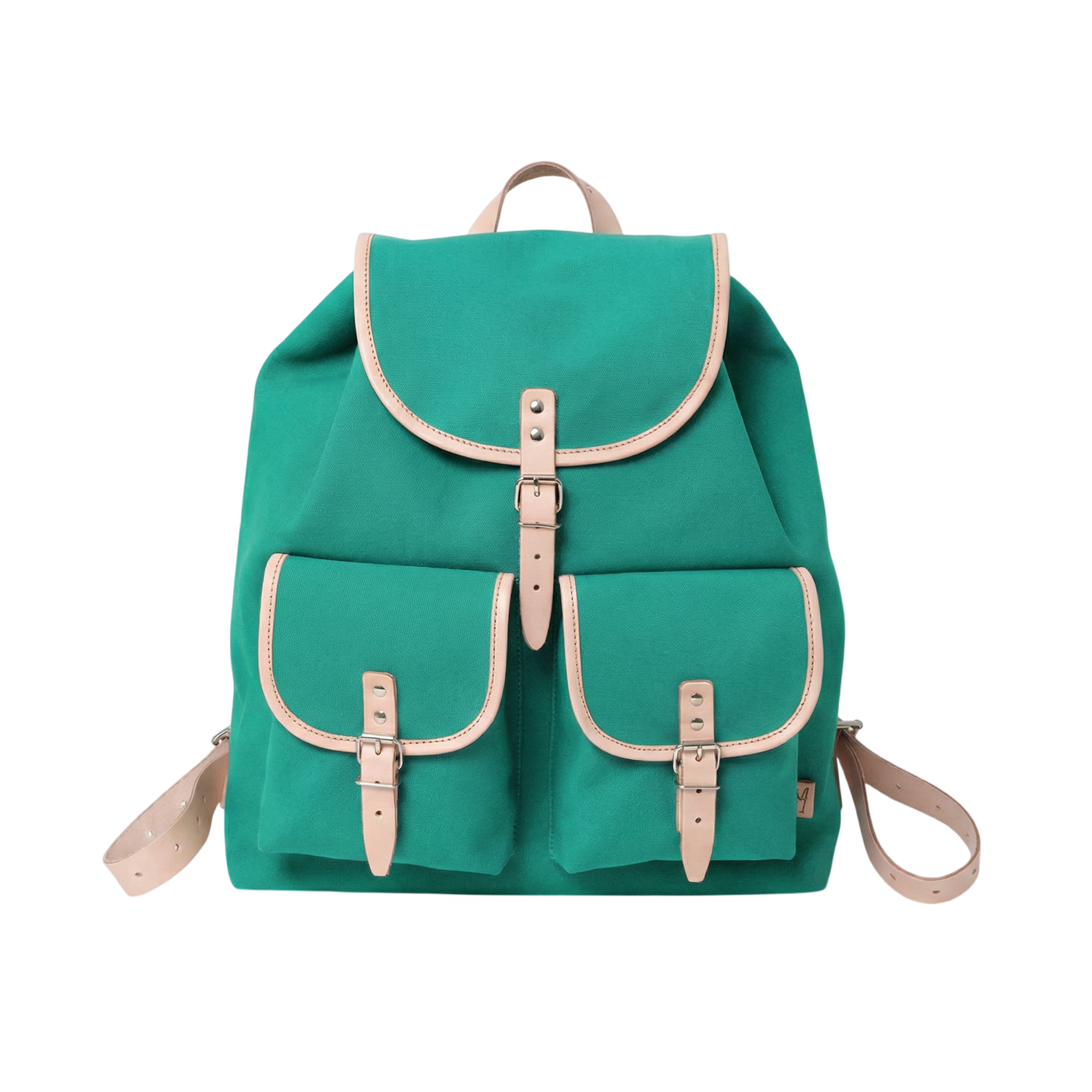 Georg emerald / leather nature backpack