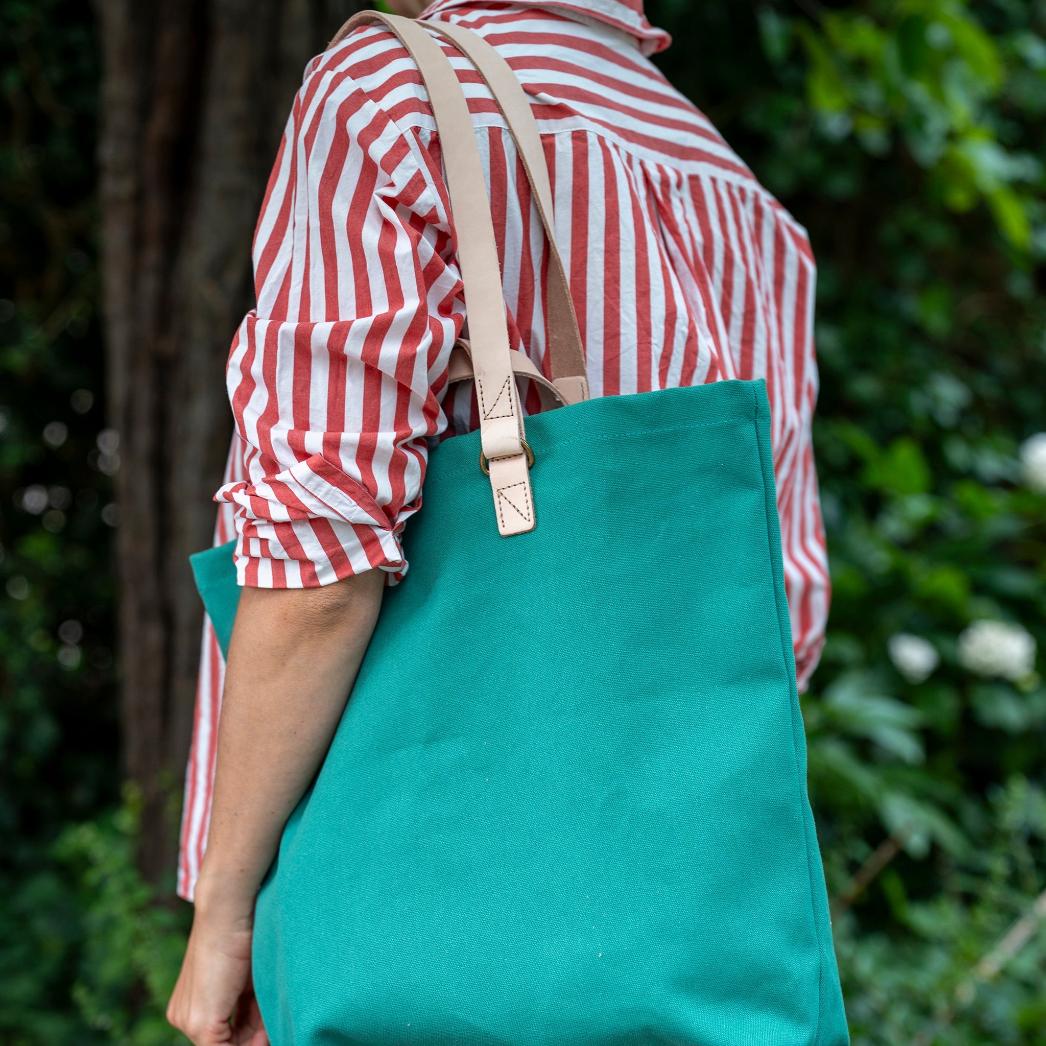 Shopper Sam Smaragd Leder Natur