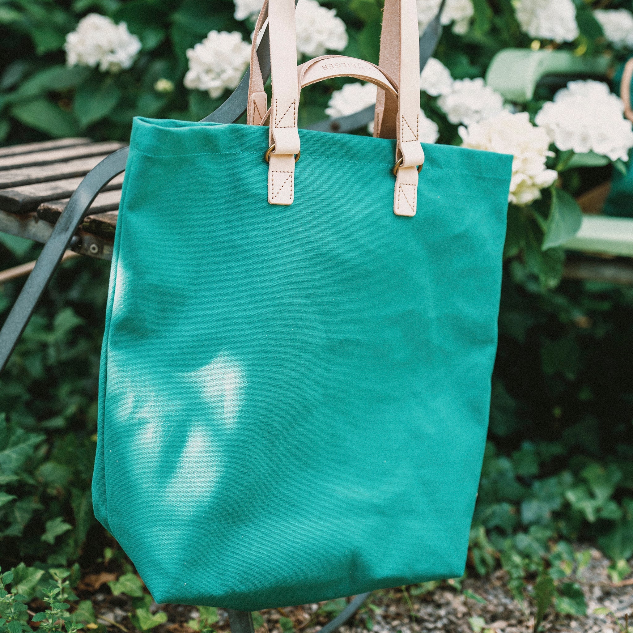Shopper Sam Smaragd Leder Natur