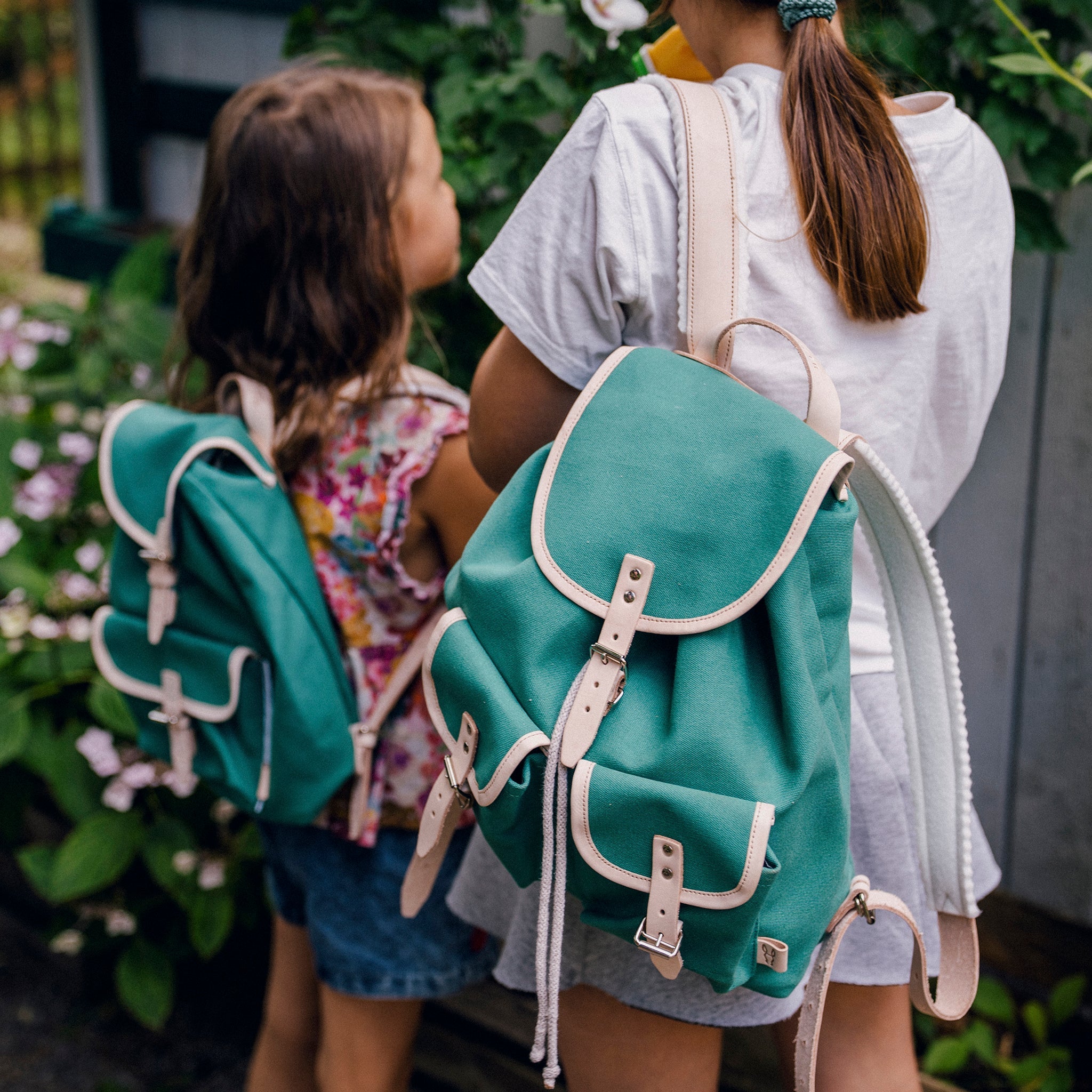 Rucksack Georgia Smaragd Leder Natur