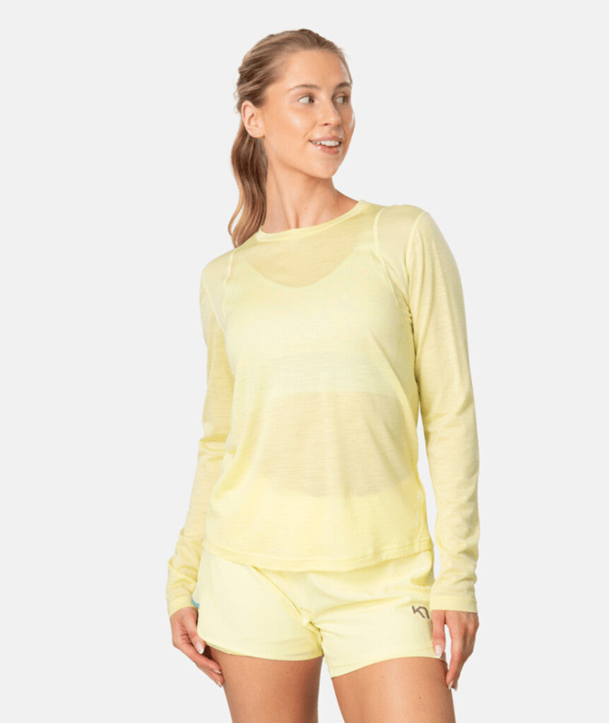 T-shirt à manches longues Embla, jaune pâle
