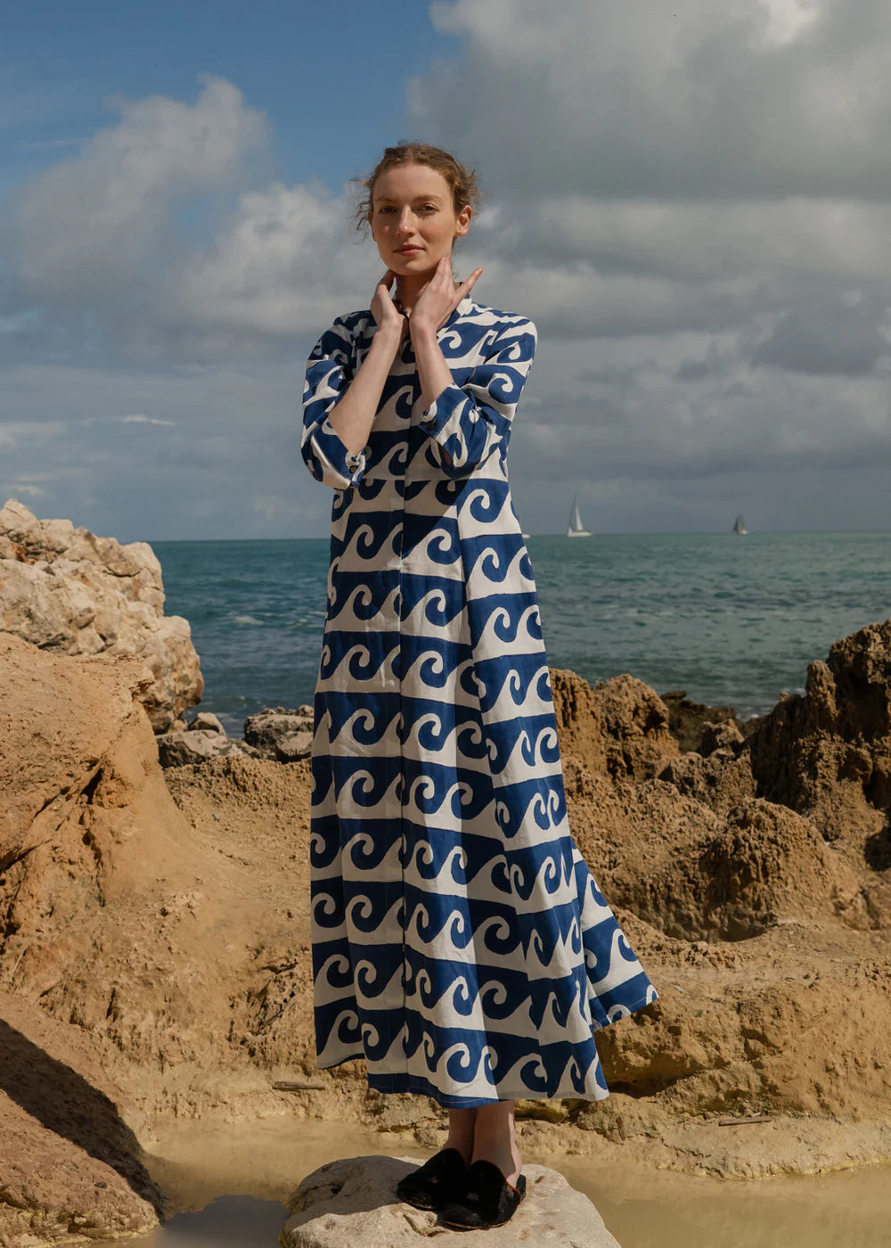 Adult Cilla Dress OCEAN BLUE blanc bleu