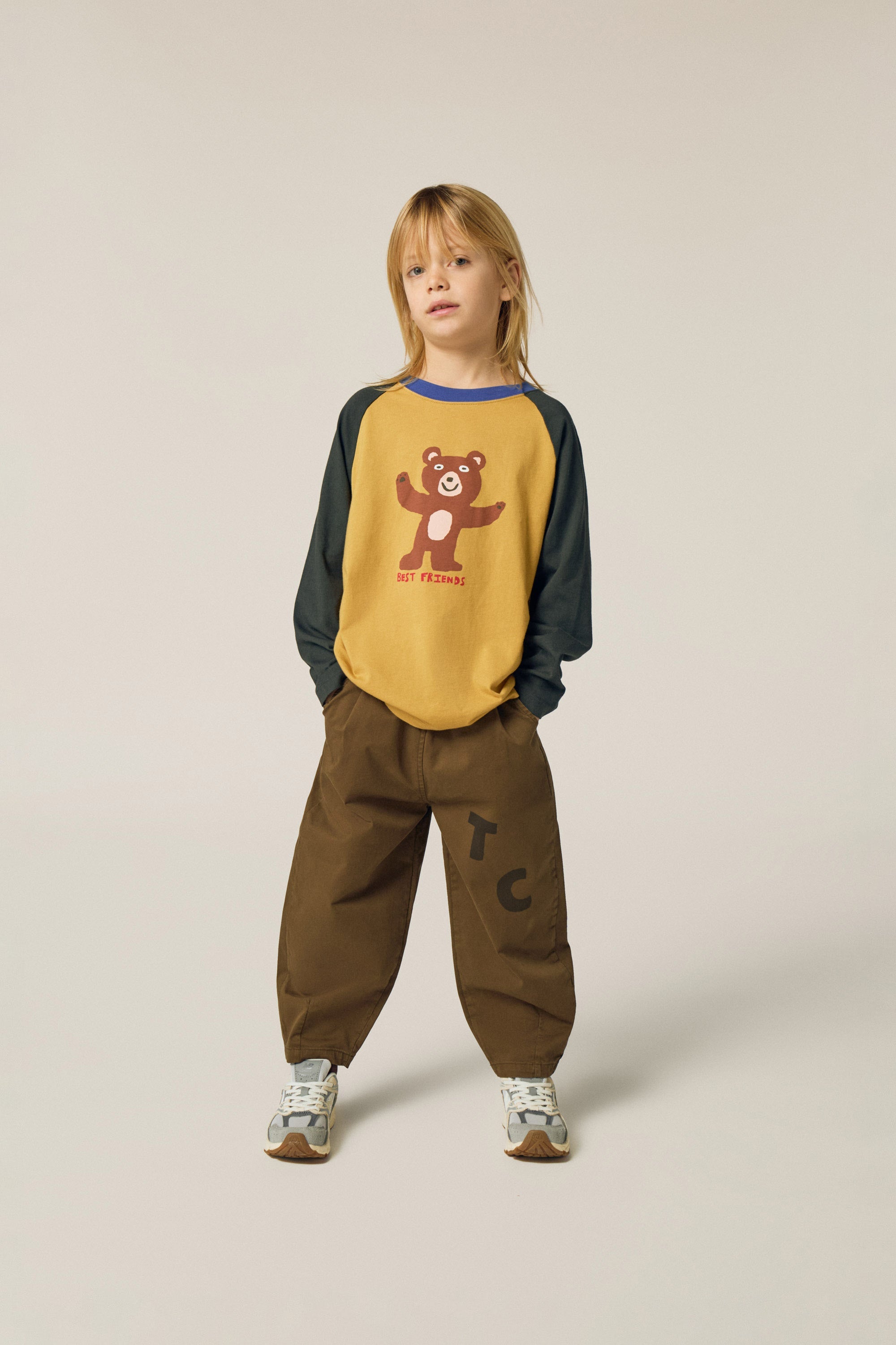 Bear Color Block Long-Sleeve T-Shirt