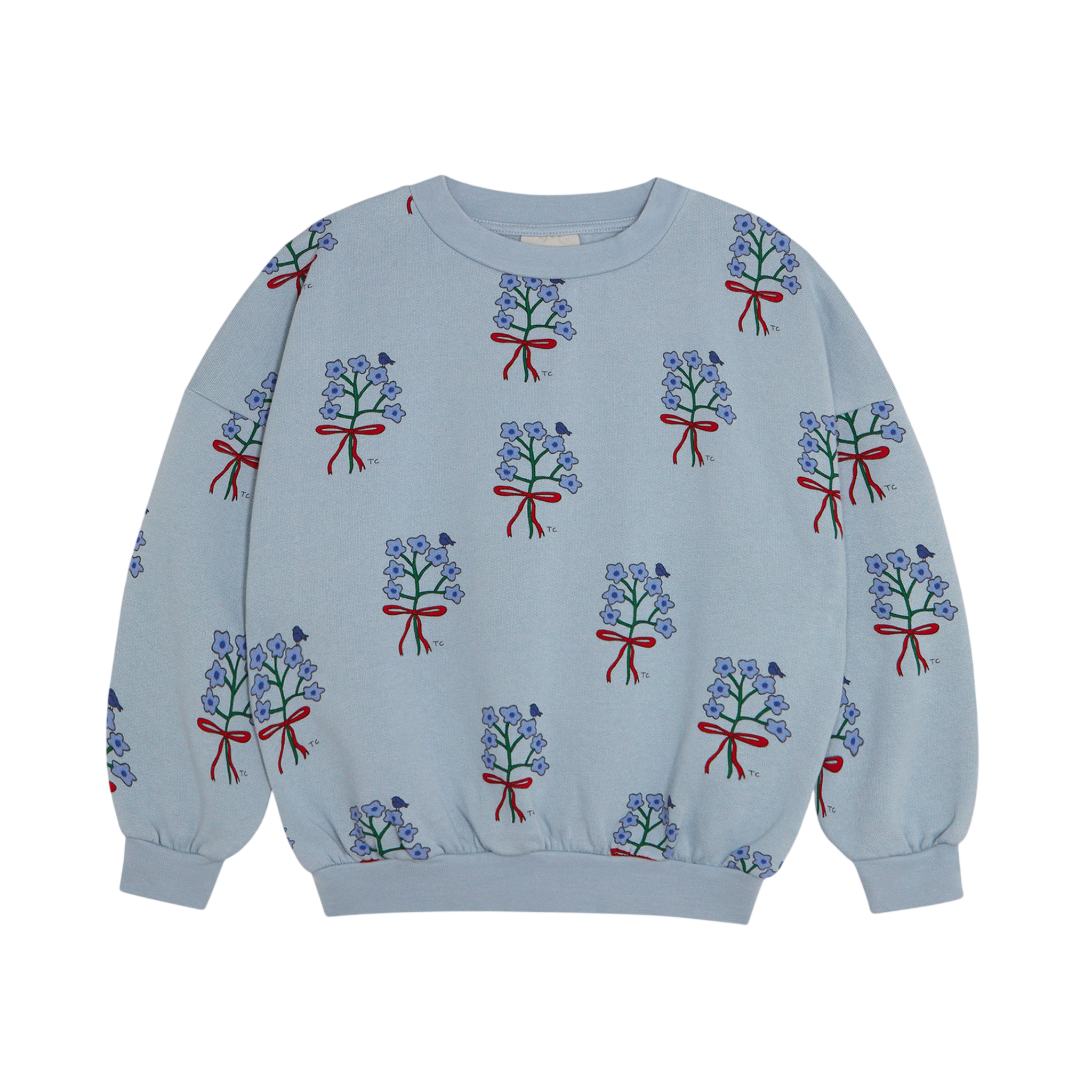 Sweatshirt bouquets light blue