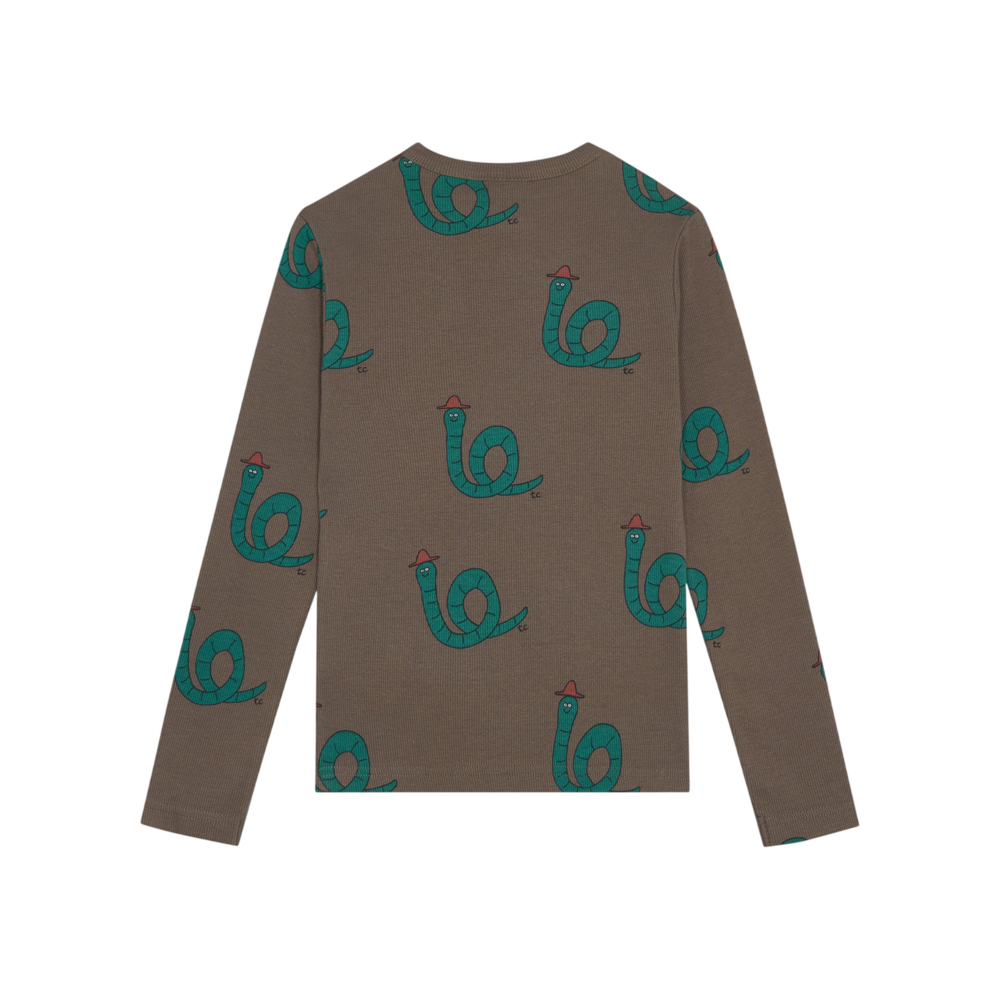 T-shirt à manches longues Gentleman, motif intégral marron