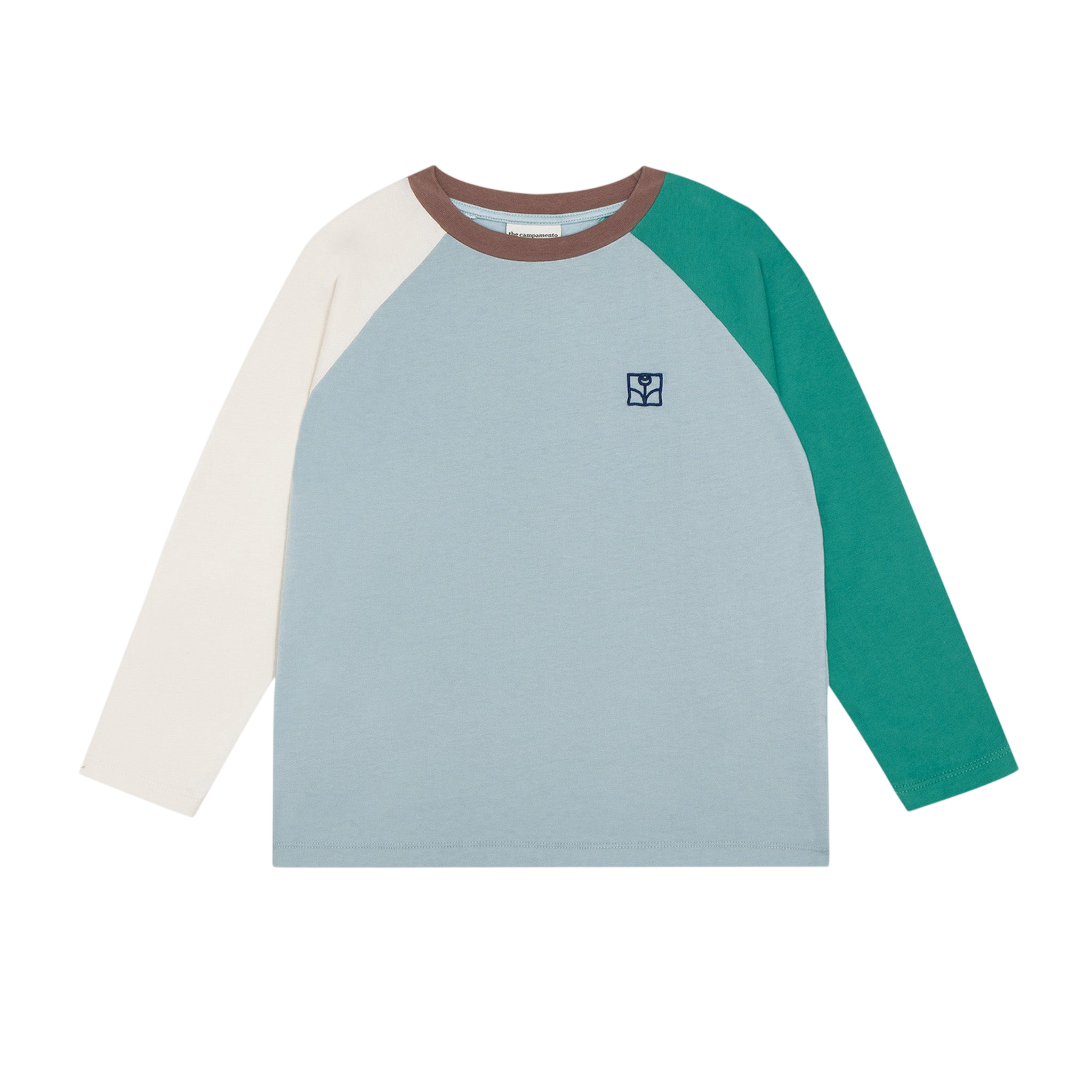 T-shirt à manches longues bleu clair « Color Block »