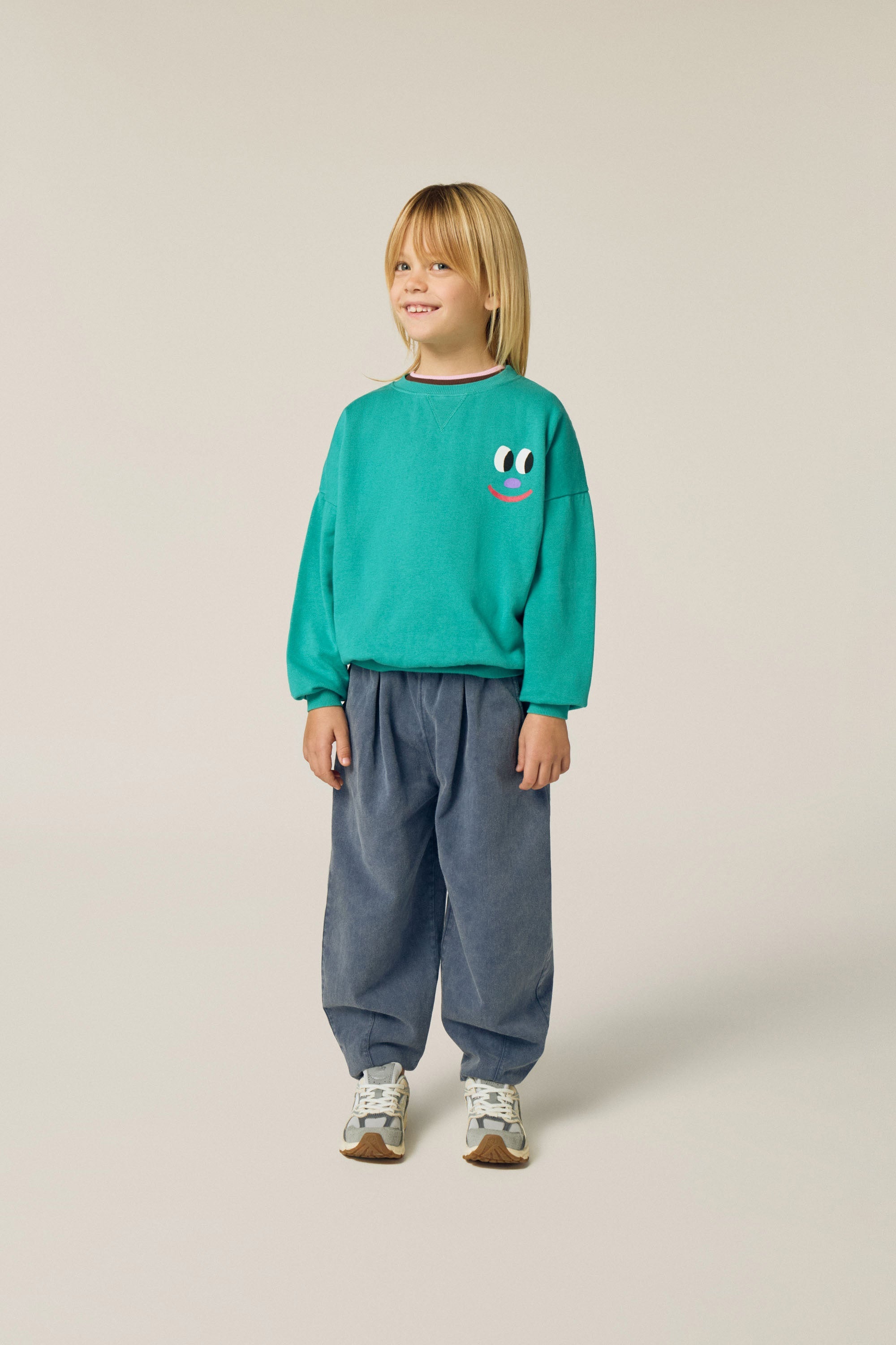 Sweatshirt Smiling Face Green