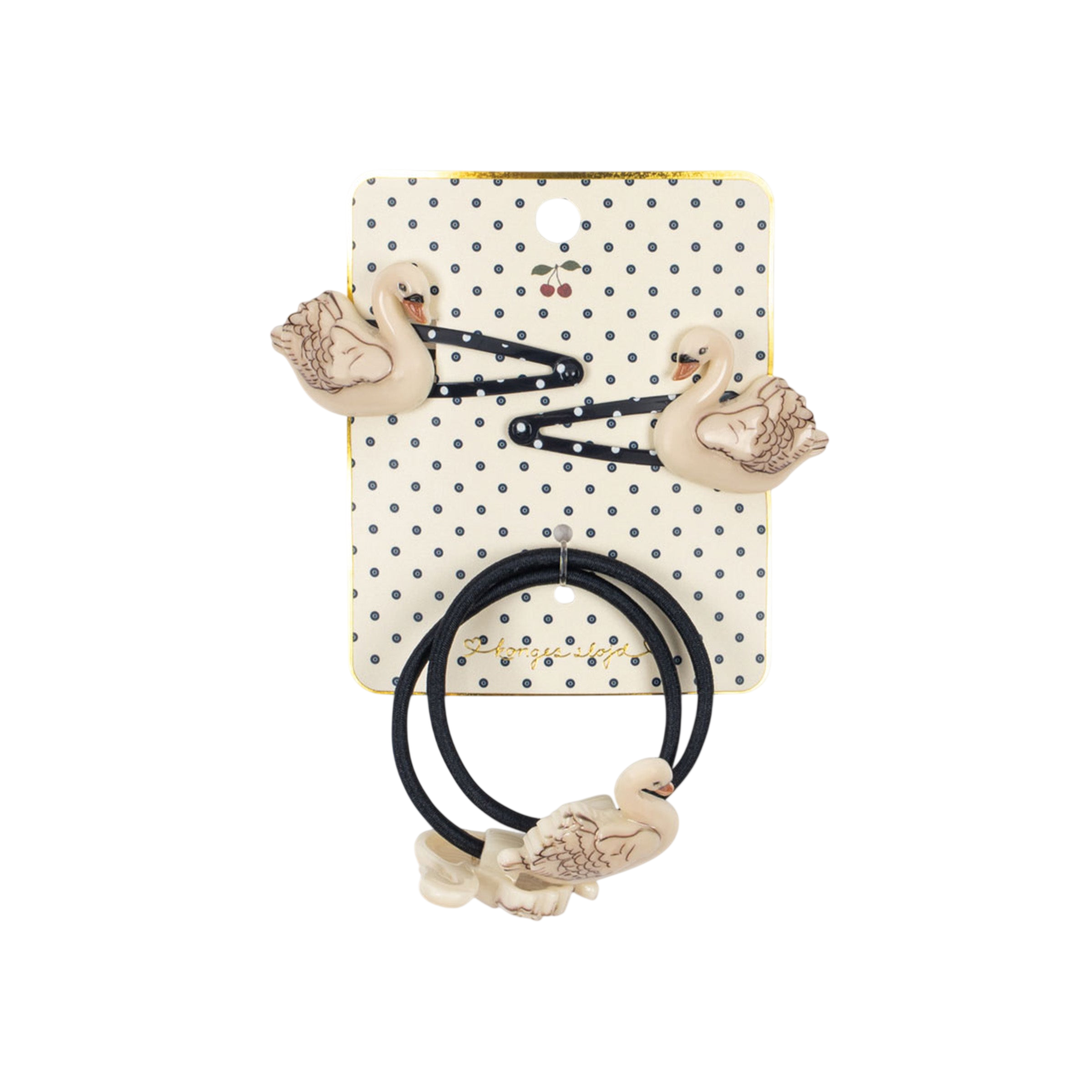 4-Pack of Swan Hair Clips and Swan Hair Ties
