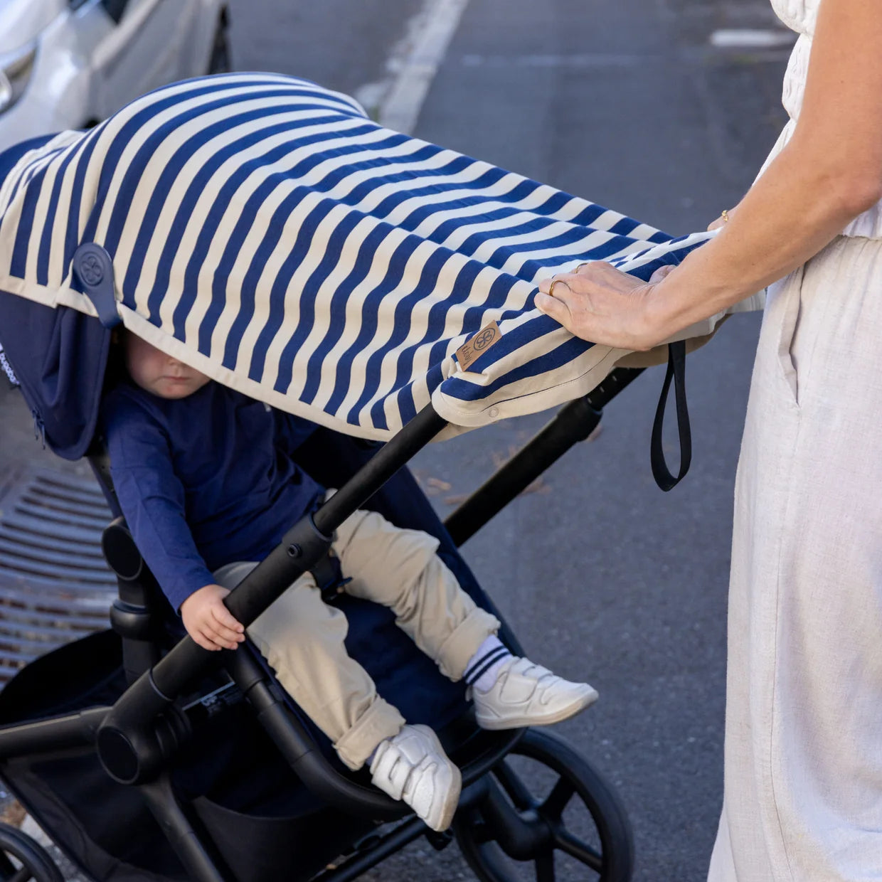 UV Decke Navy/Sandy Stripe