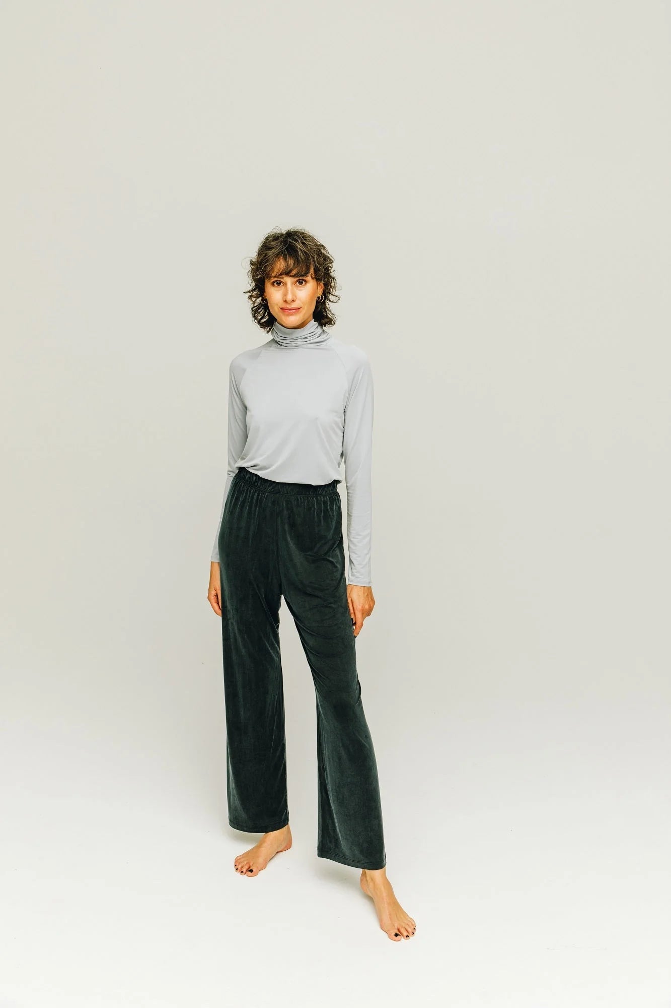 Cupro High Waist Pants graphite