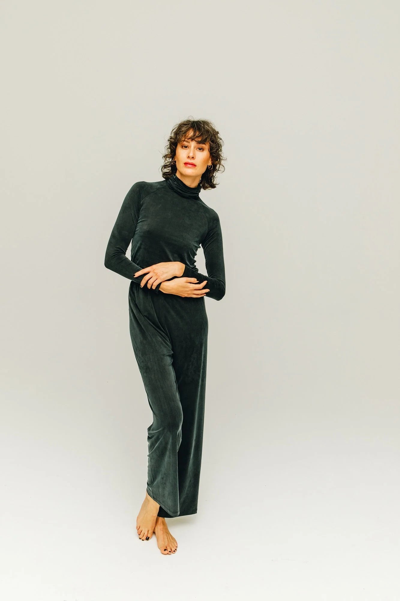 Cupro High Waist Pants graphite