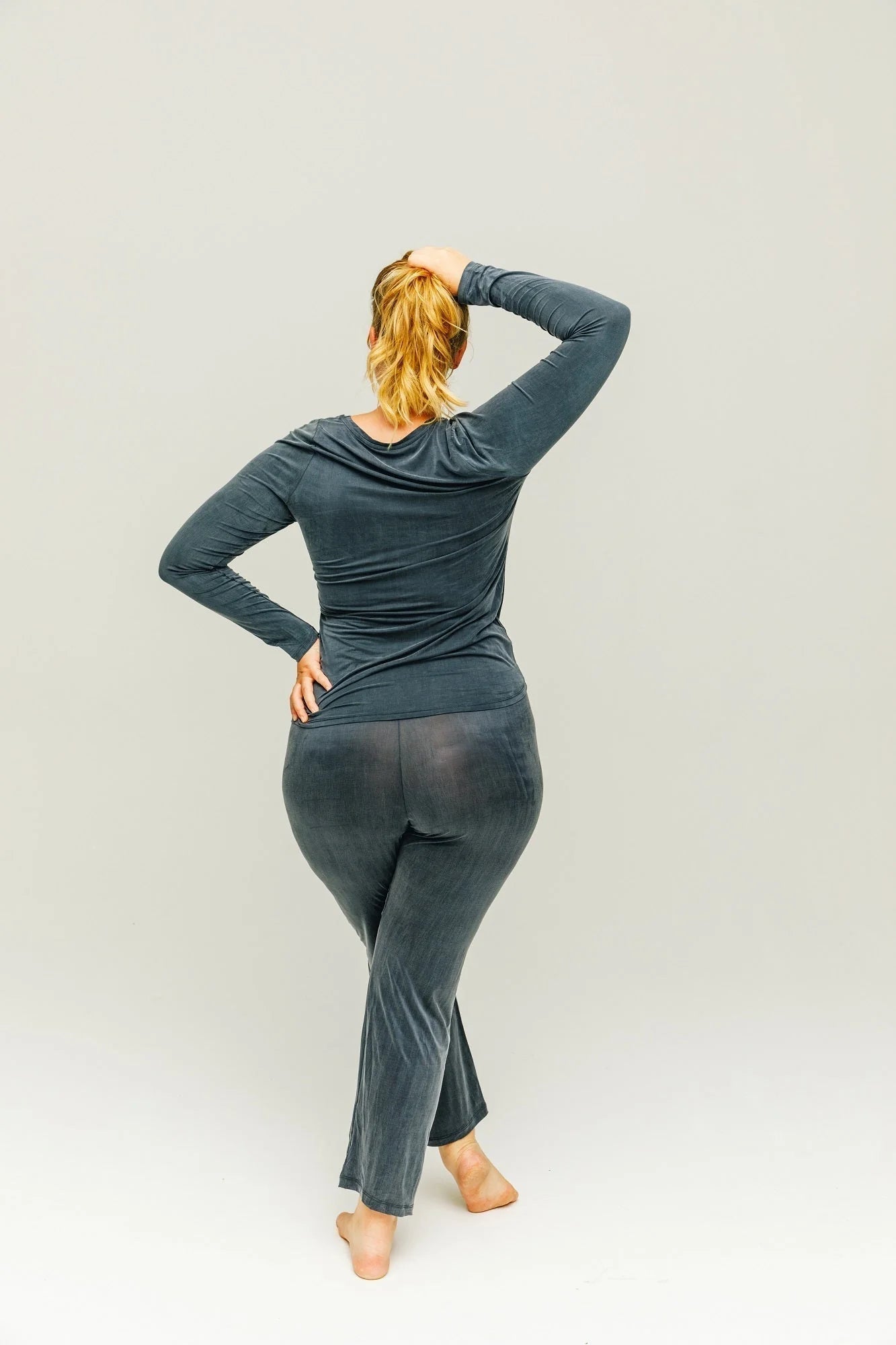 Cupro High Waist Pants midnight blue