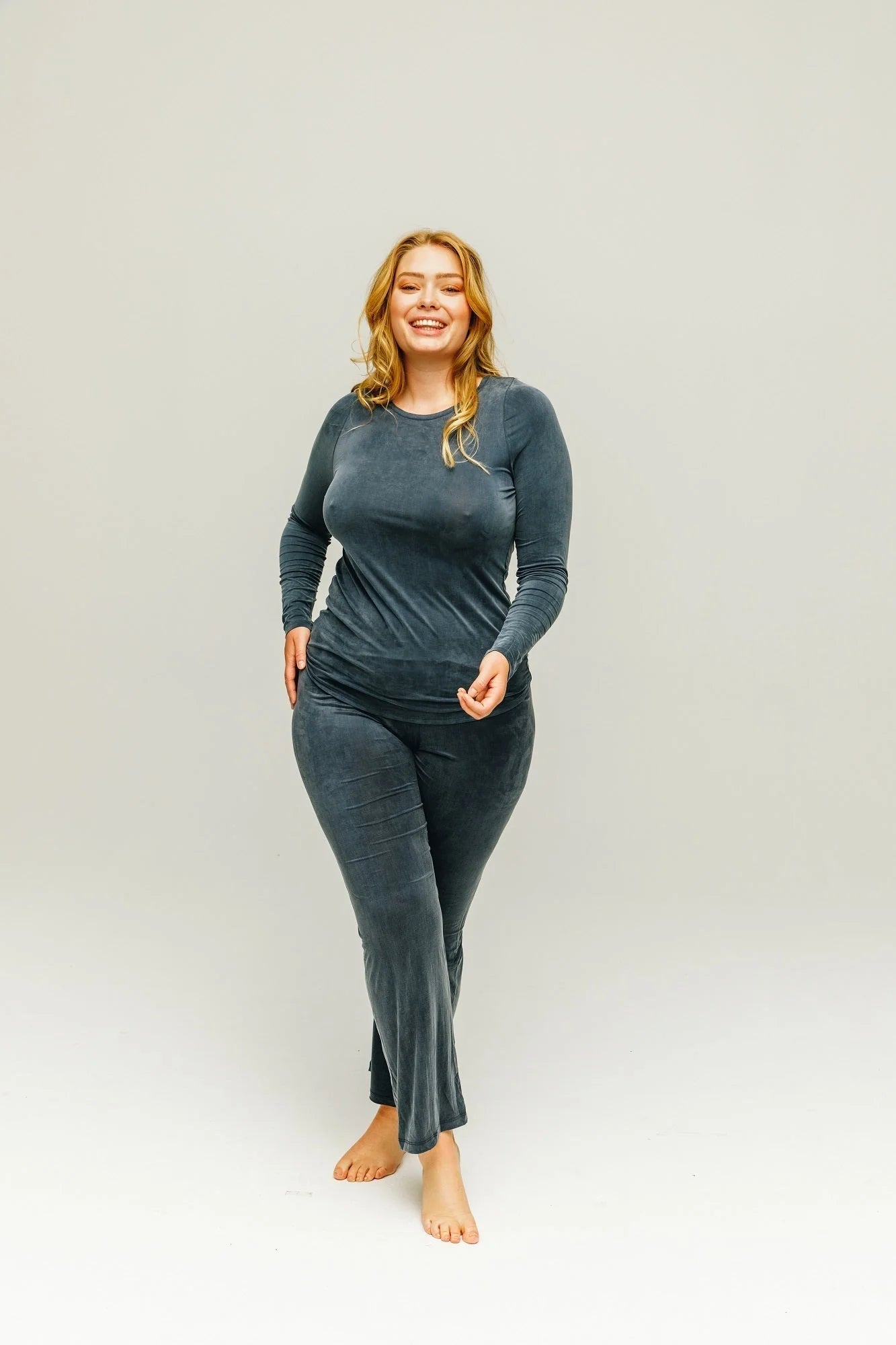 Cupro High Waist Pants midnight blue