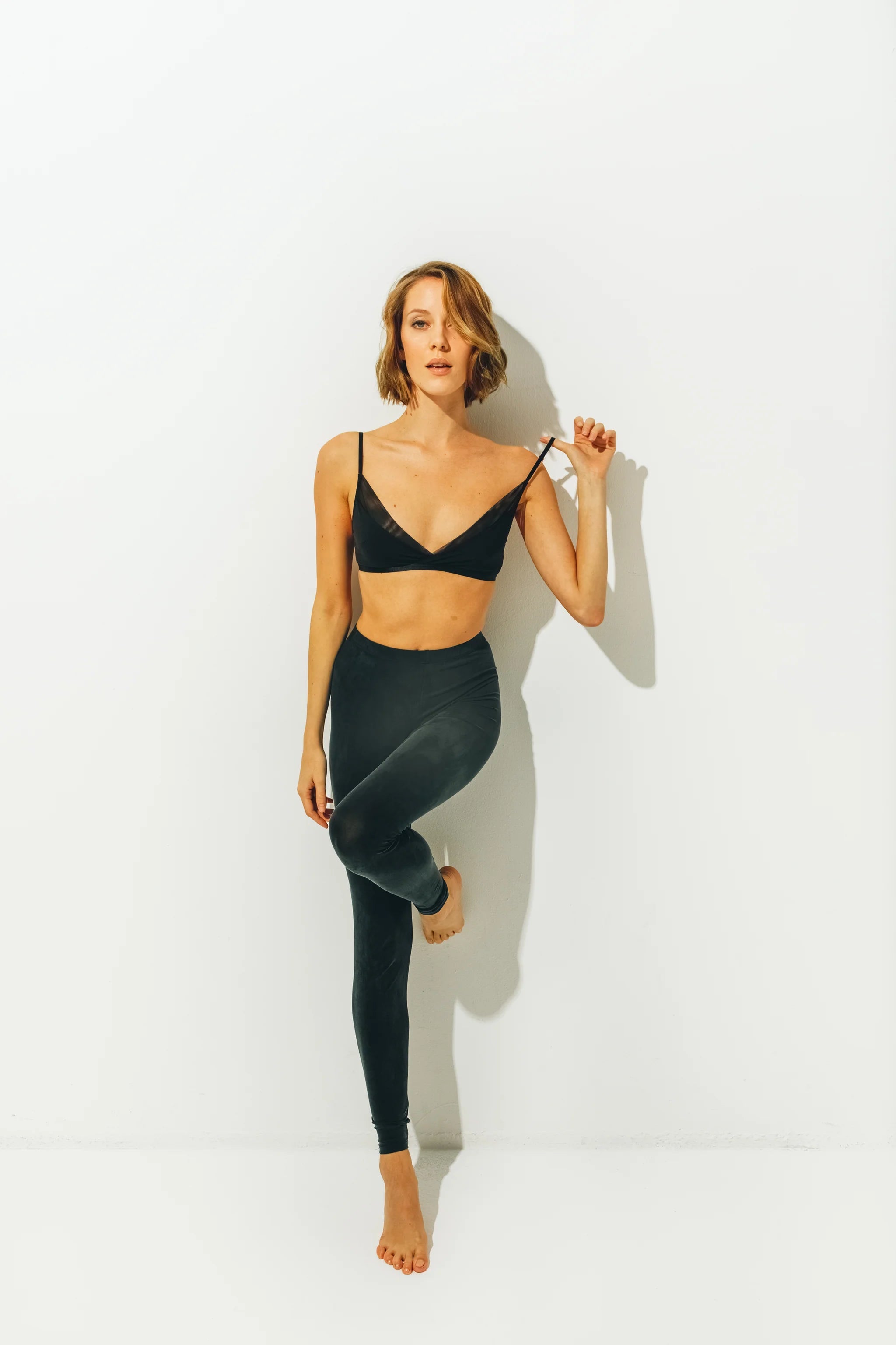 Cupro leggings graphite