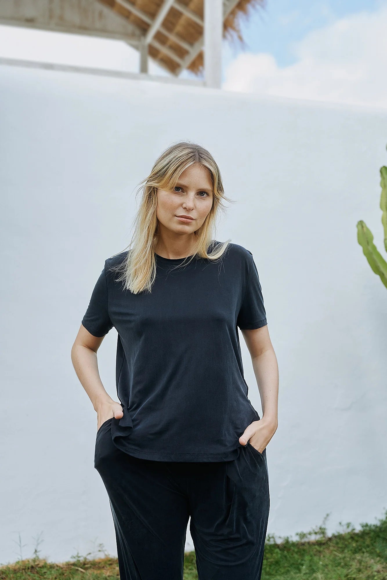 Cupro Short Sleeve Graphite