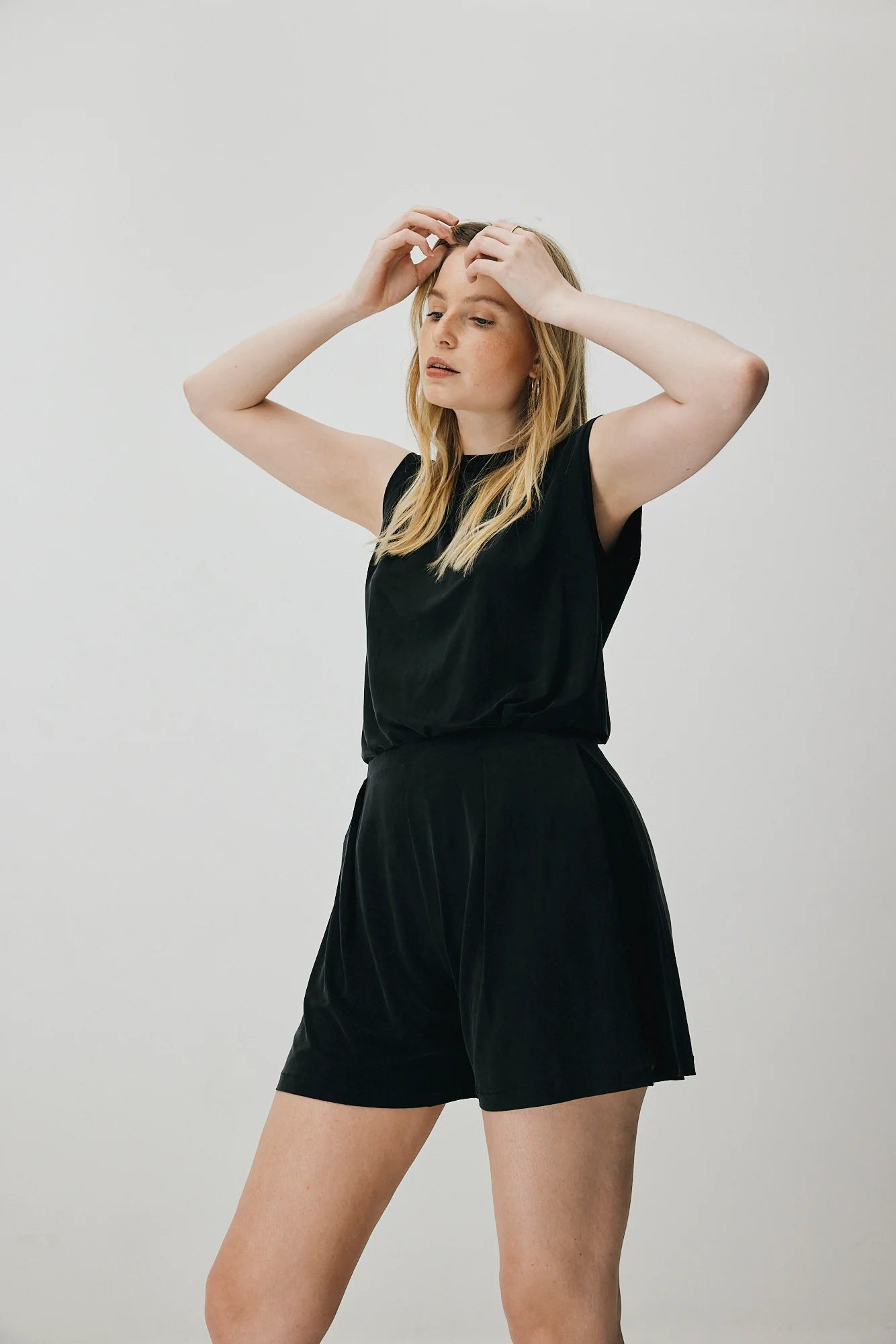 Cupro Sleeveless Top Graphite
