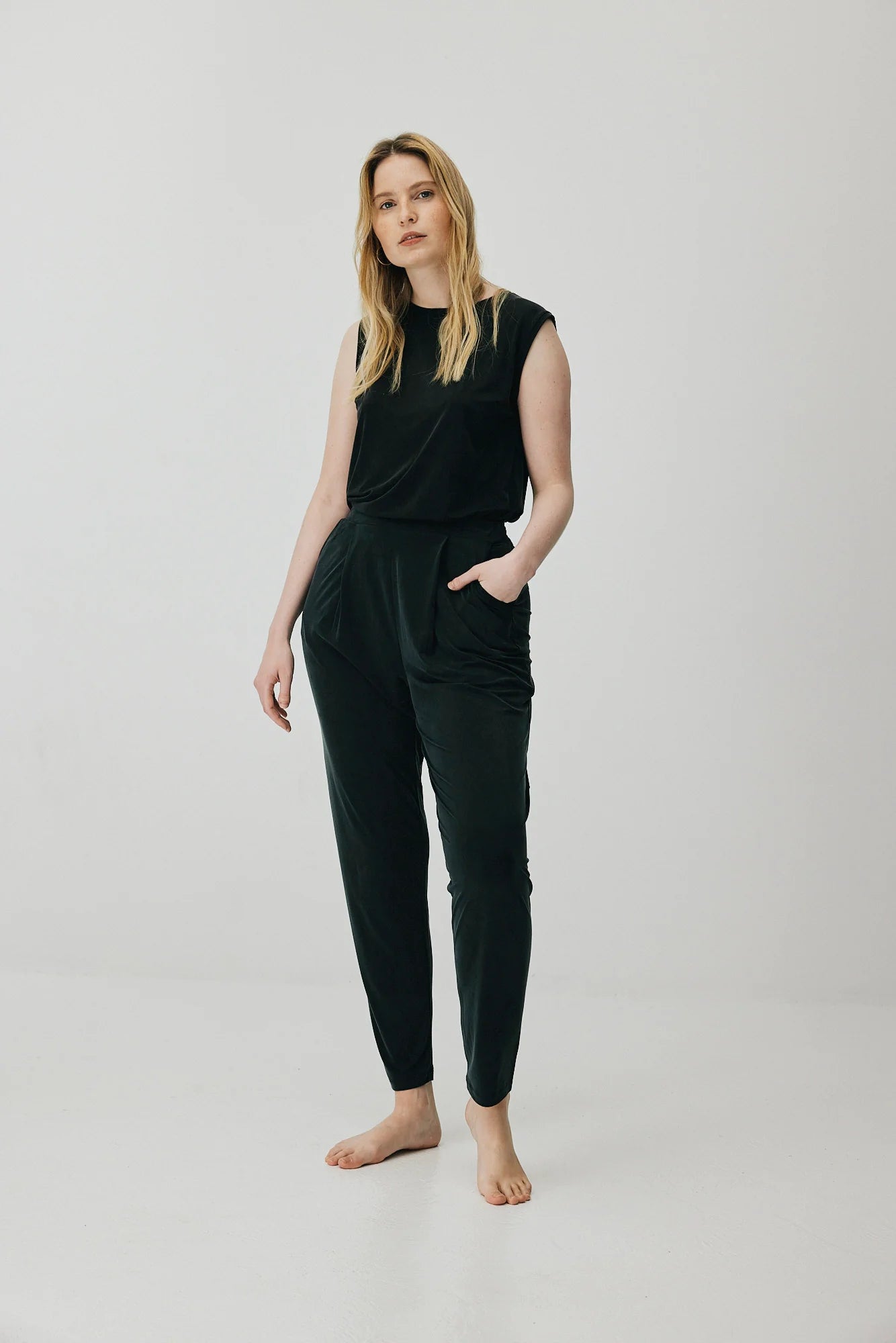 Cupro Sleeveless Top Graphite
