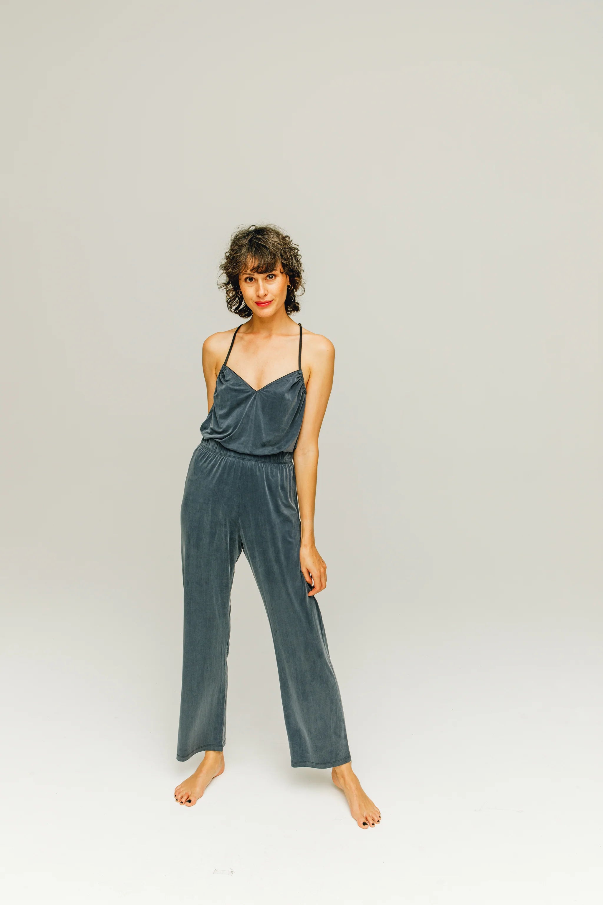 Cupro Strap Top midnight blue