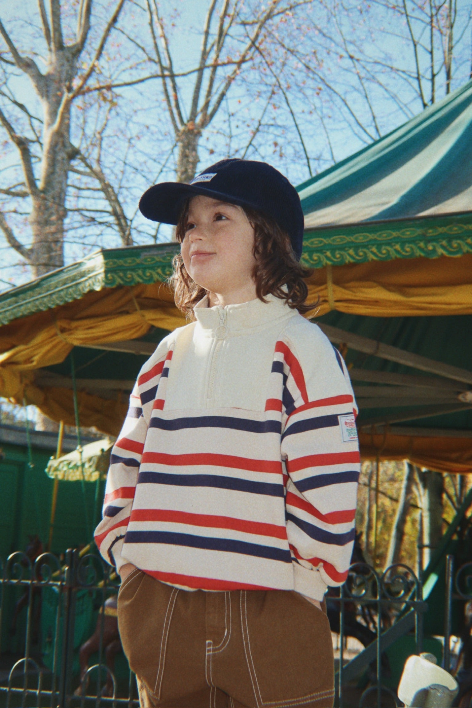 Lou Half-Zip Sweatshirt in Tangerine